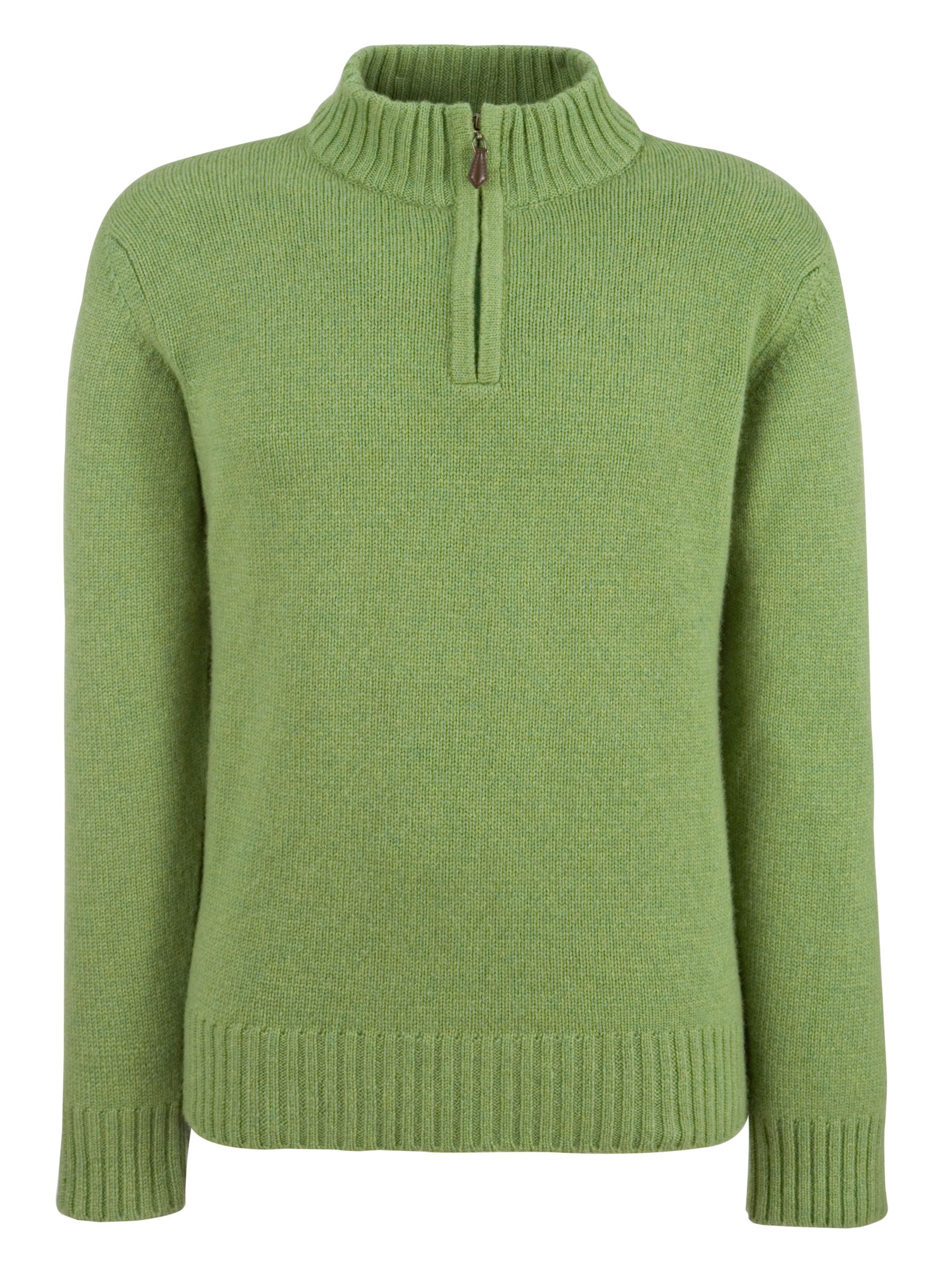 John Lewis Cashmere Zip Neck Jumper Green Small