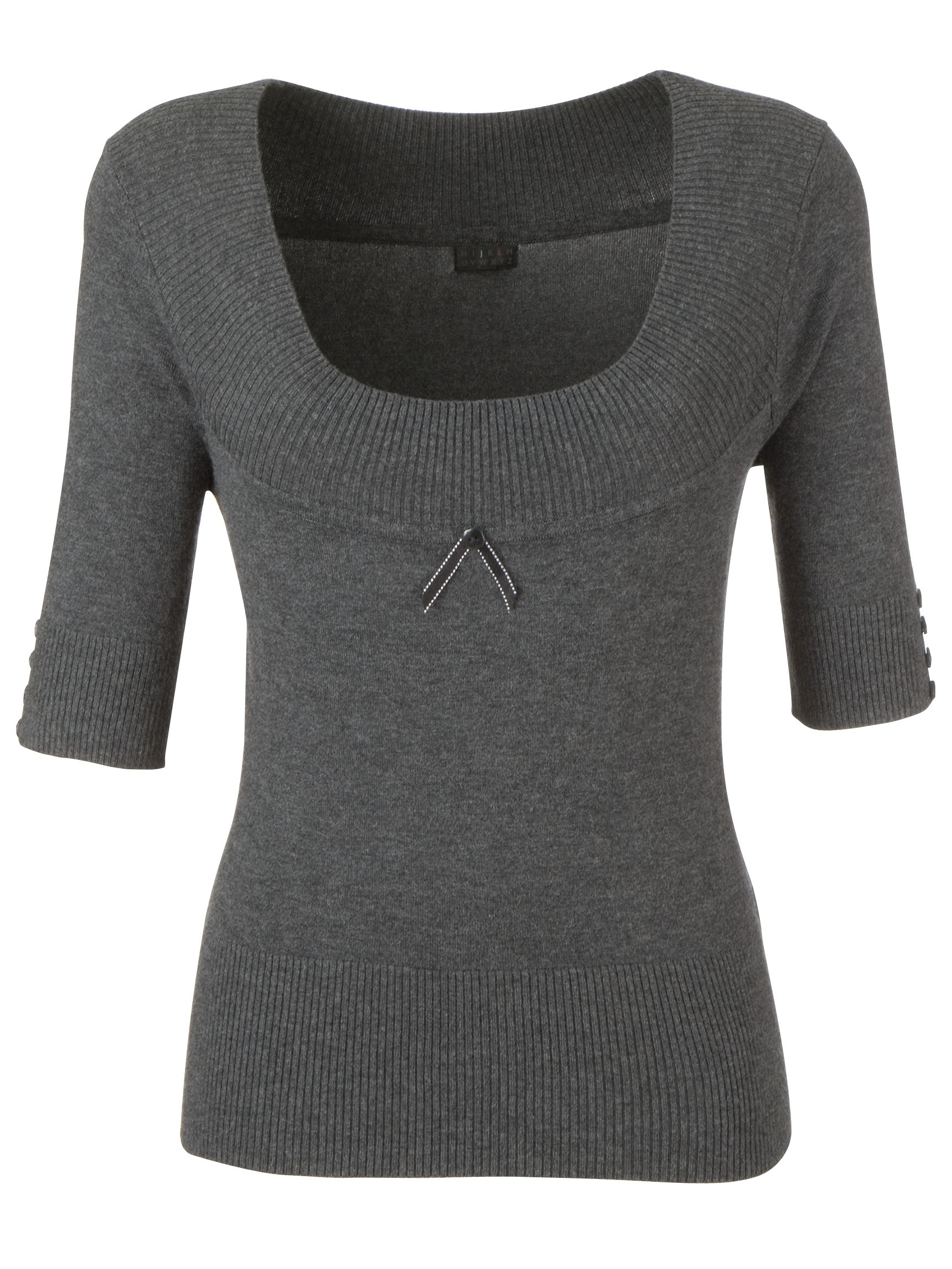 JL Scoop Neck Jumper, Grey, Medium