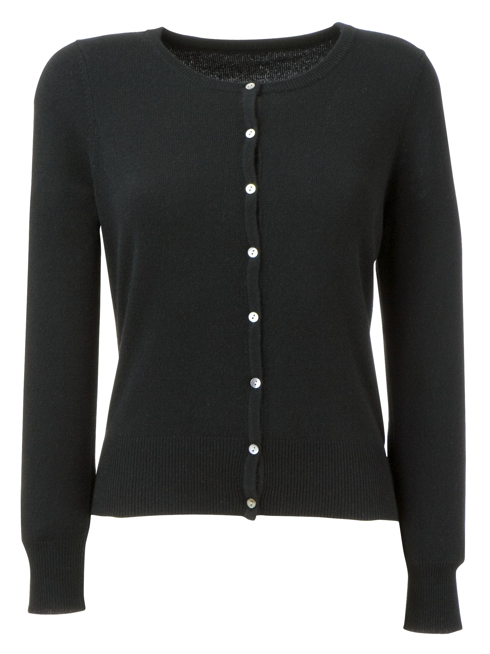 John Lewis Crew Neck Cashmere Cardigan Black Size 12