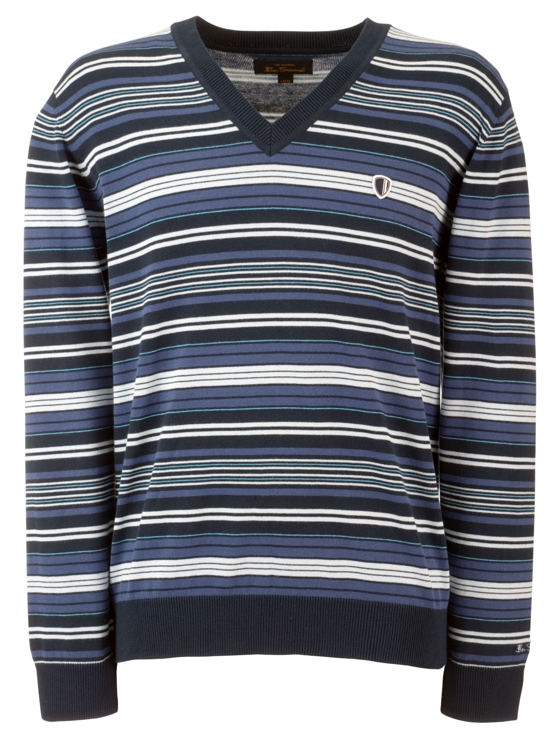 Ben Sherman Exuberant V Neck Jumper, Navy, Medium