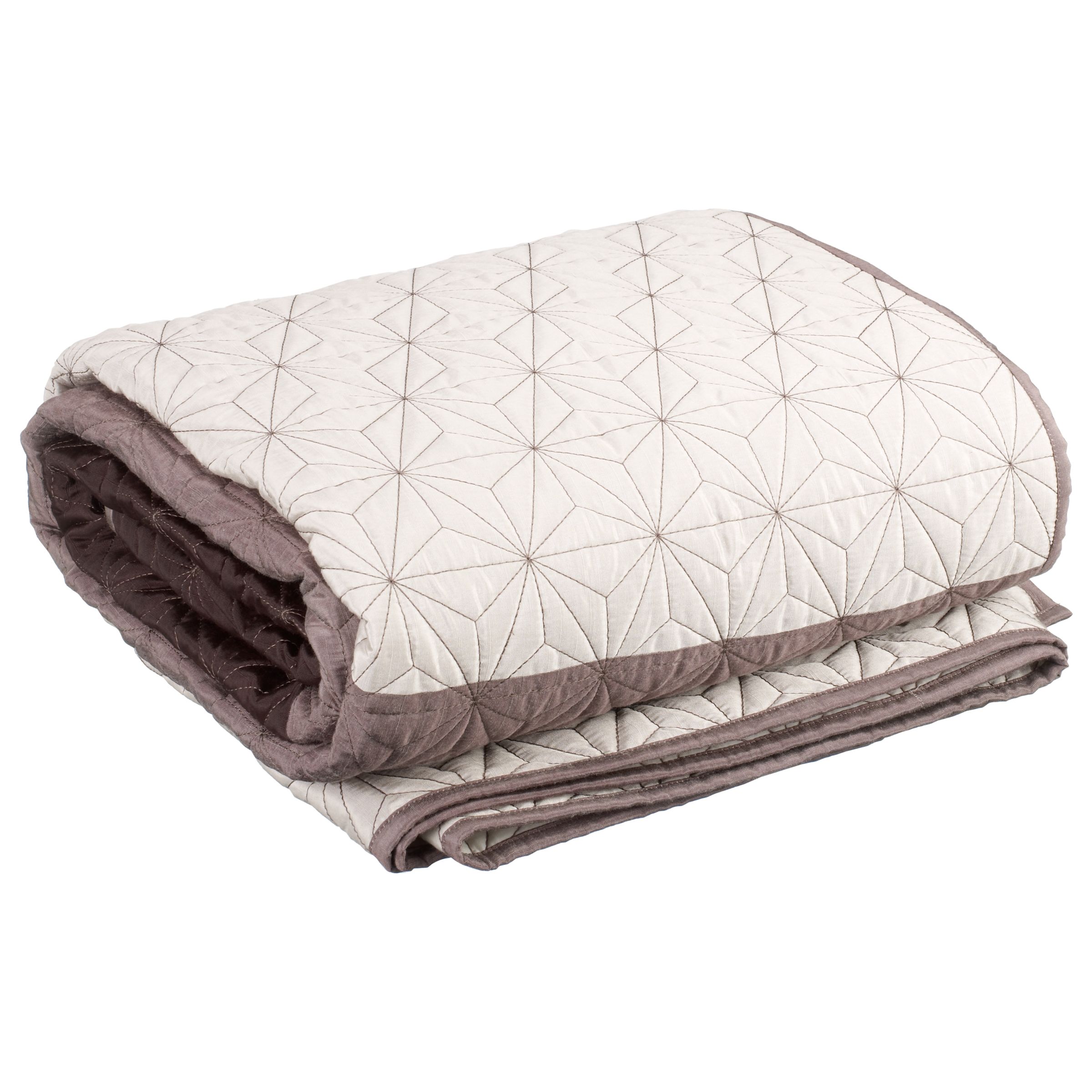 John Lewis Panelled Star Bedspread Brown W260 x L260cm