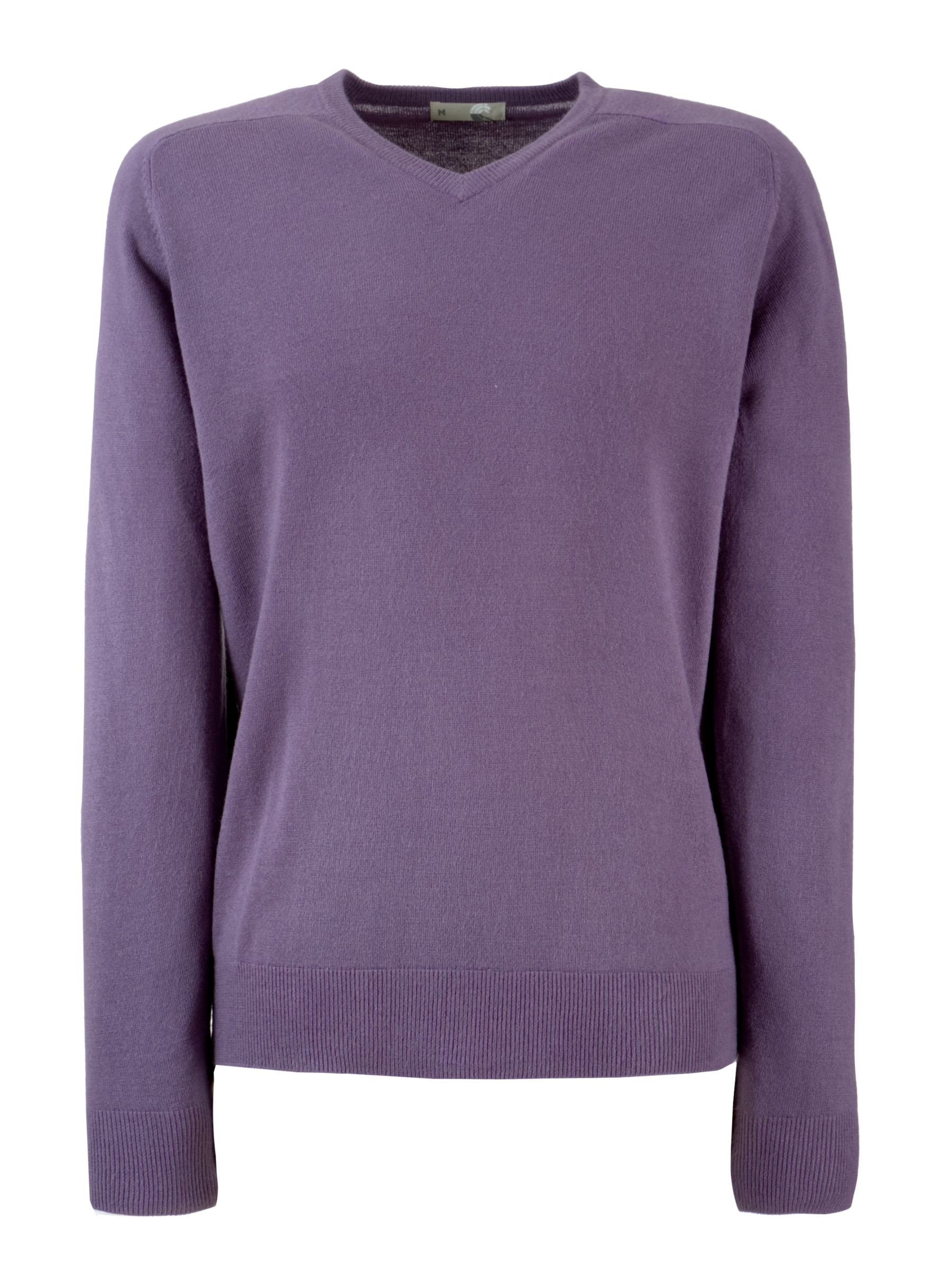 John Lewis Cashmellon V Neck Jumper, Purple, Medium