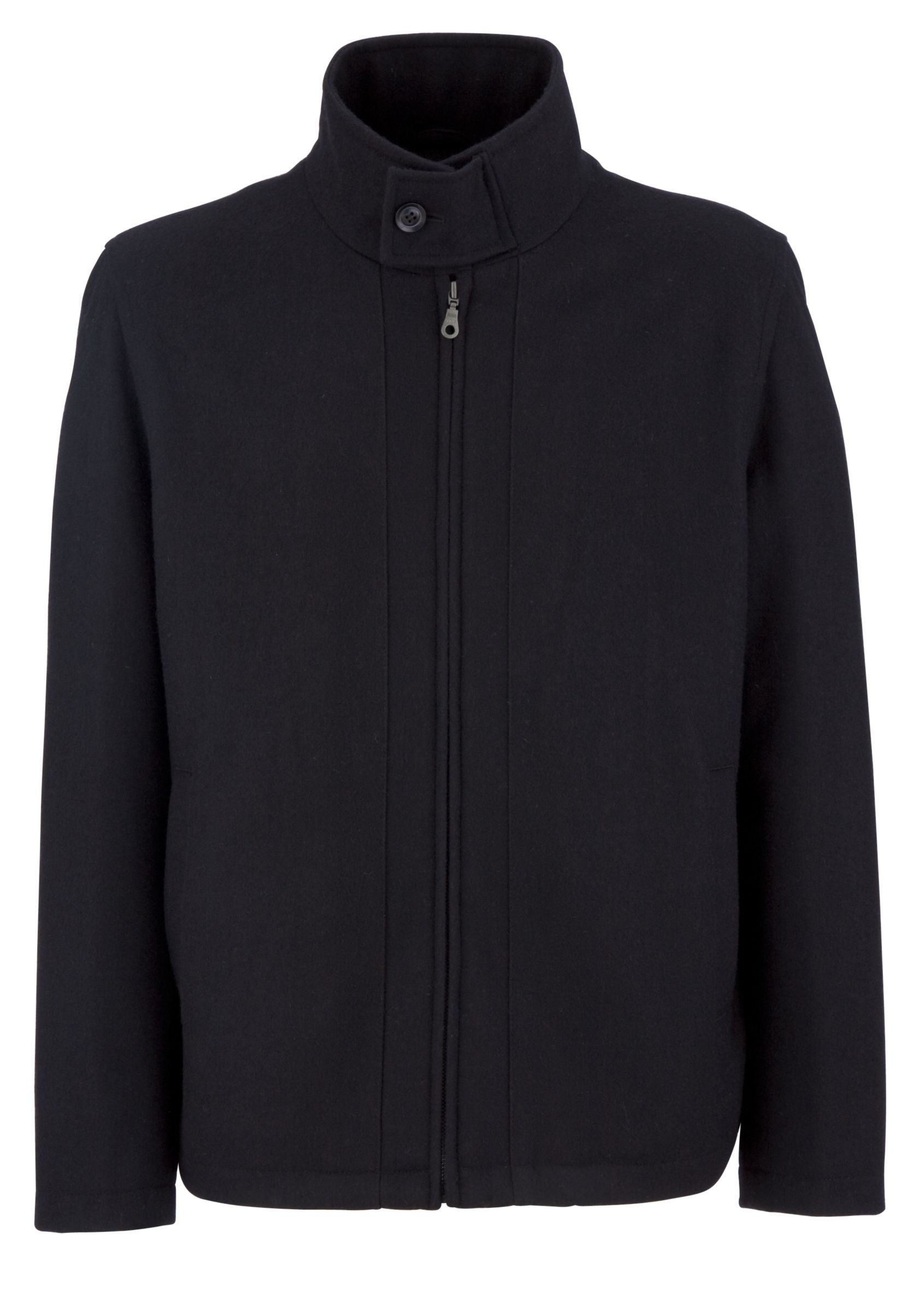 John Lewis Wool Mix Harrington Jacket, Black, Medium