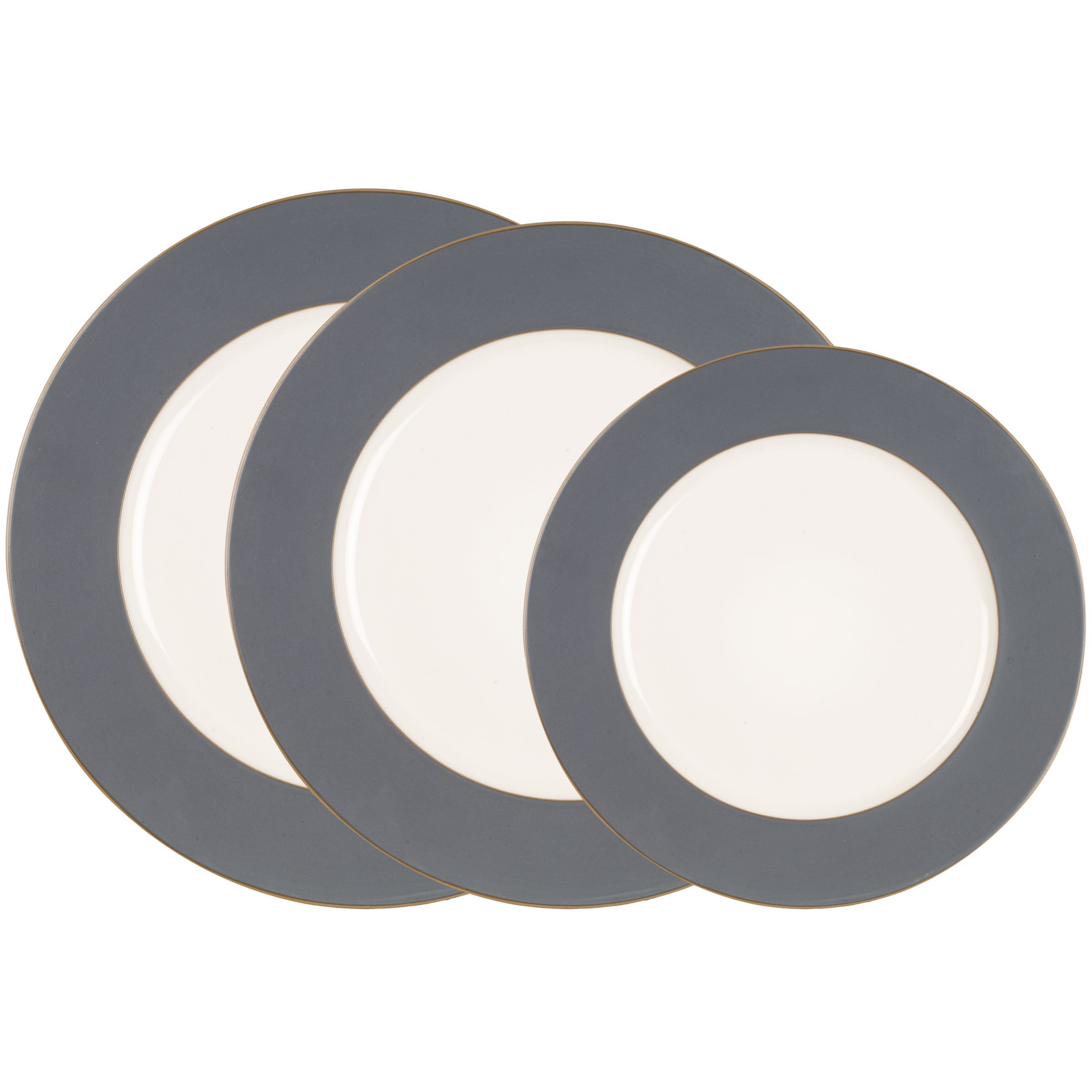 John Lewis Studio Stoneware Plates, Grey