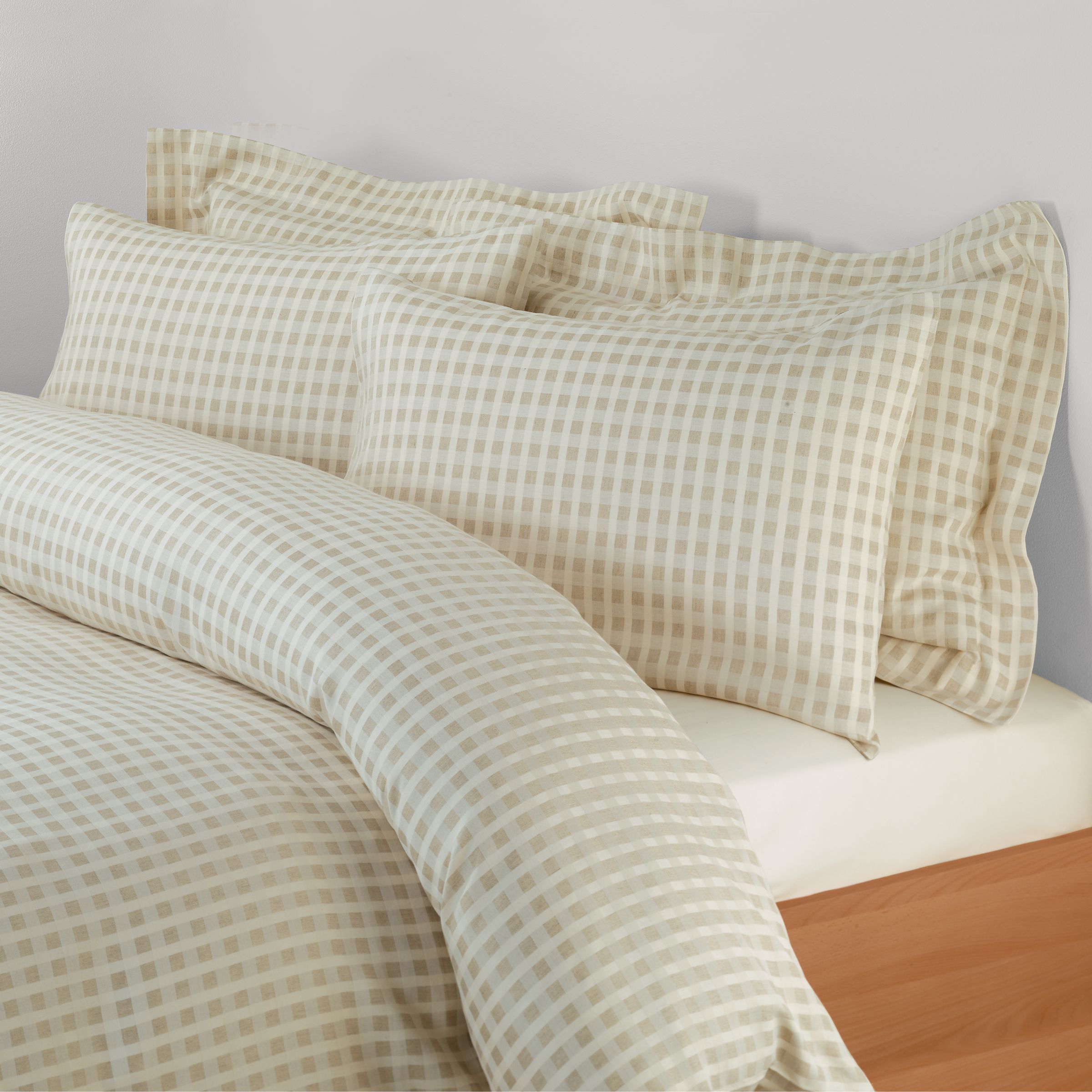 John Lewis Chess Organic Cotton Blend Standard Pillowcase Natural