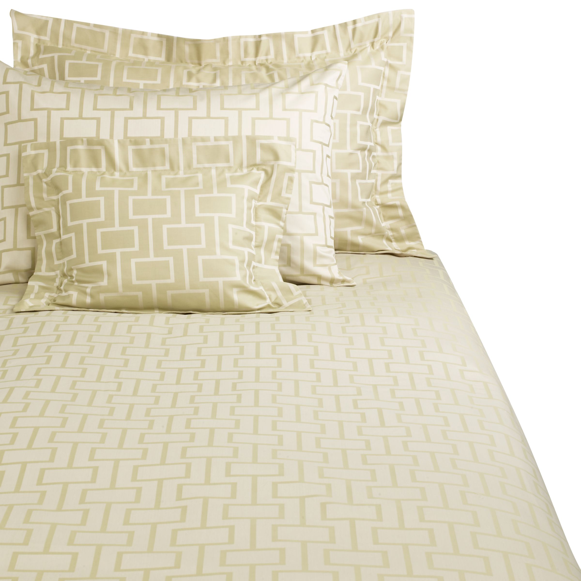 John Lewis Geometric Pillowcases, Green