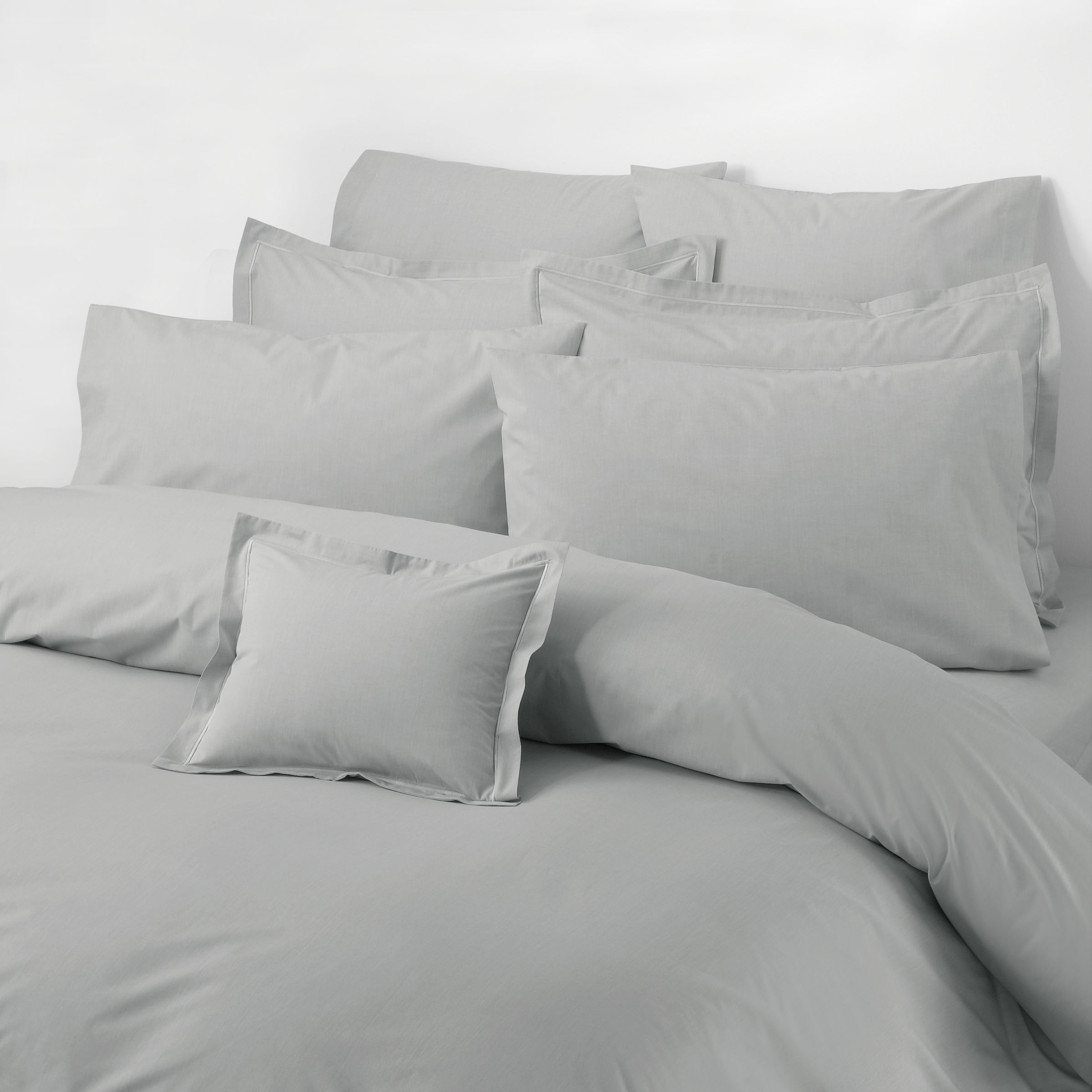 John Lewis Oxford Pillowcases, Grey Marl