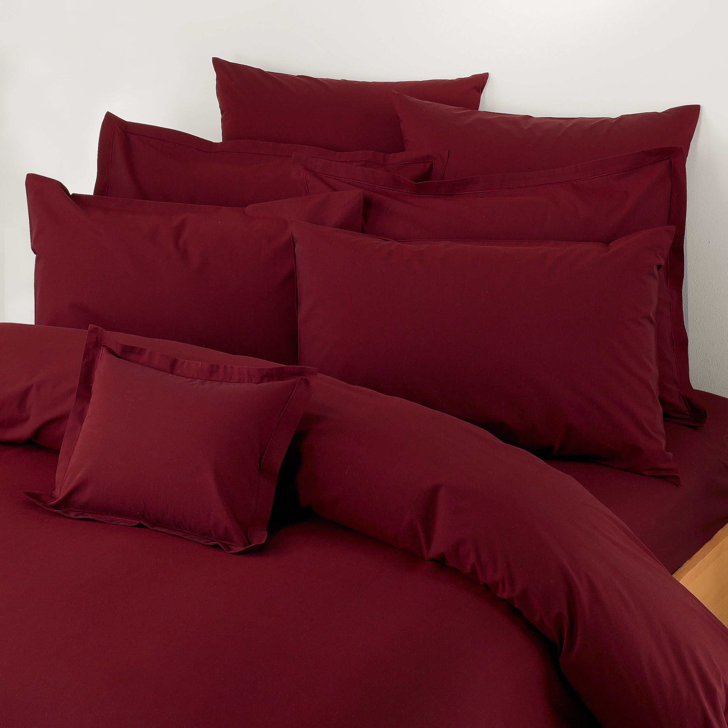 John Lewis Oxford Duvet Cover, Burgundy, Single