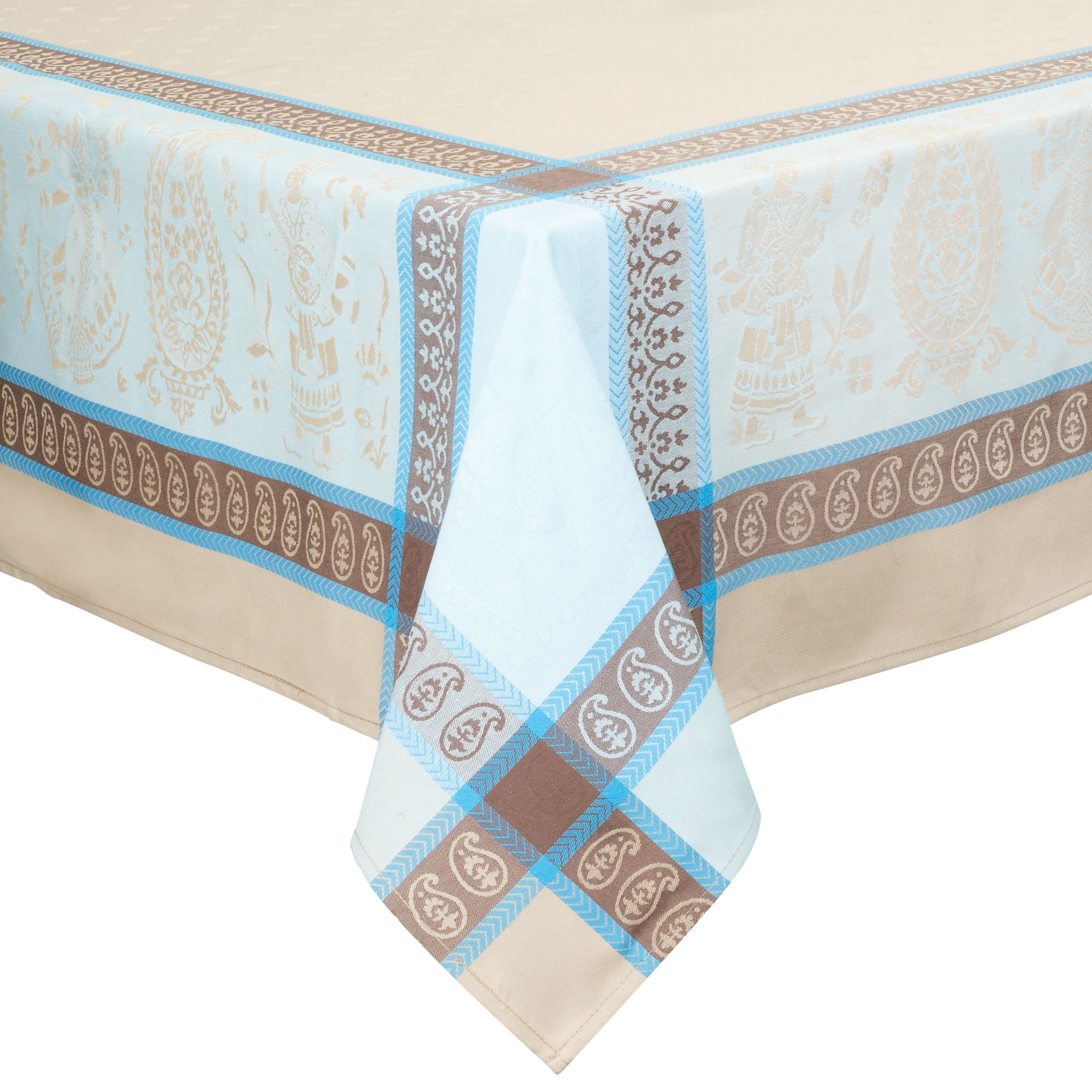 John Lewis Indiana Tablecloth Stone W140 x L250cm