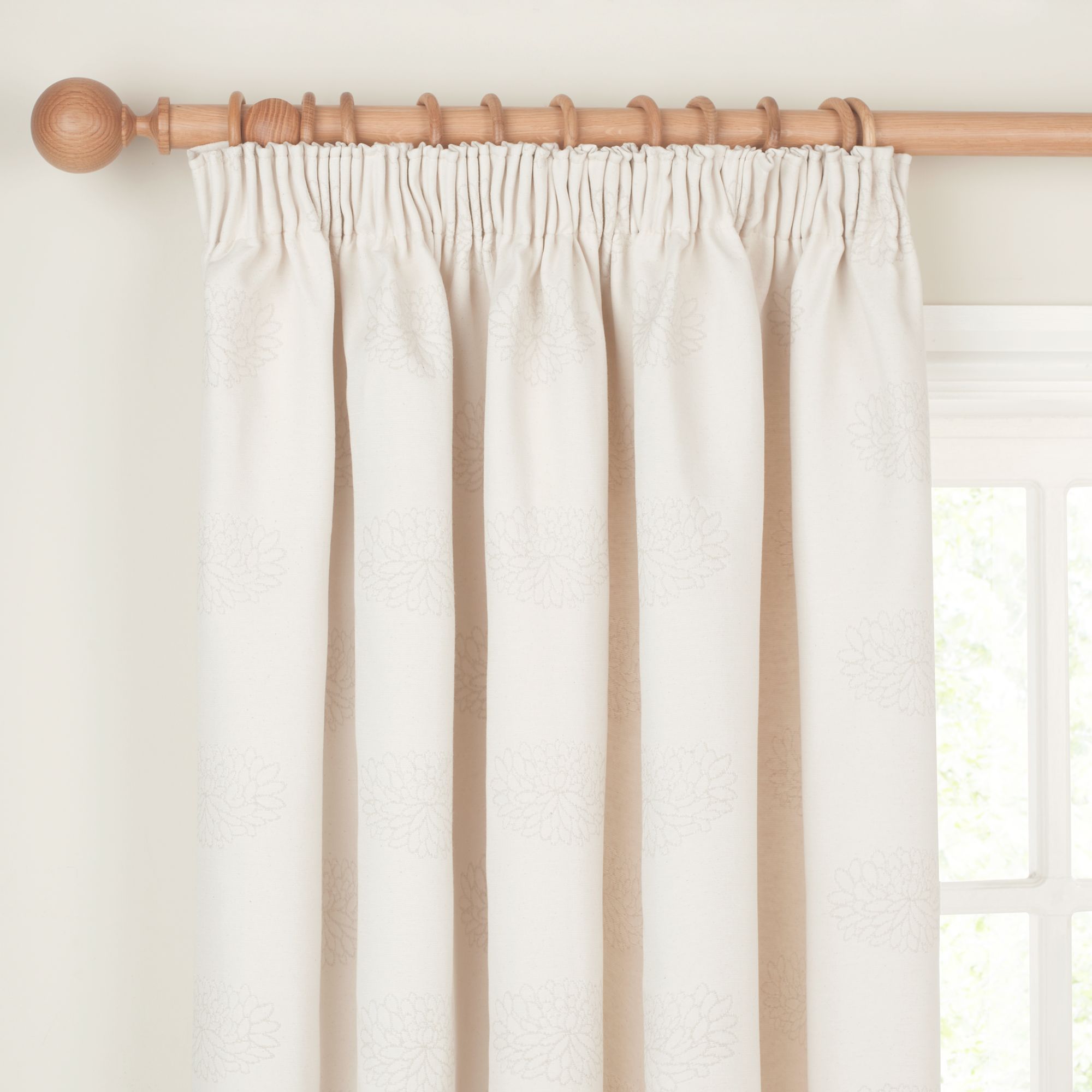 John Lewis Water Lily Pencil Pleat Curtains,