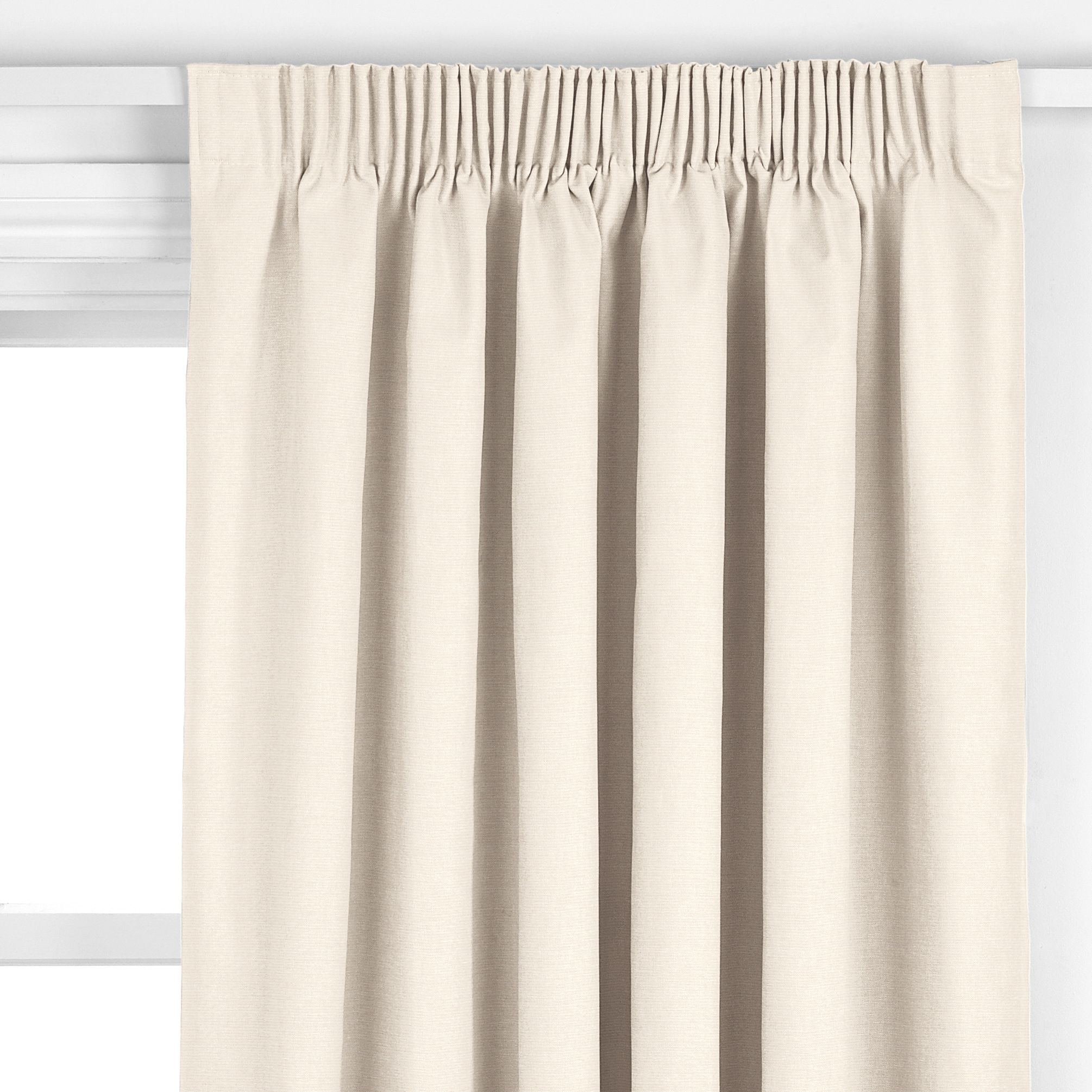 Riviera Pencil Pleat Curtains, Cream