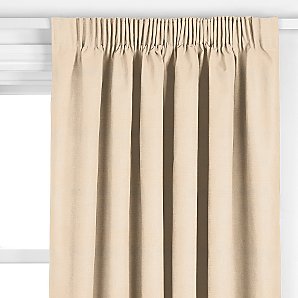 John Lewis Plain Silk Pencil Pleat Curtains, Champagne,