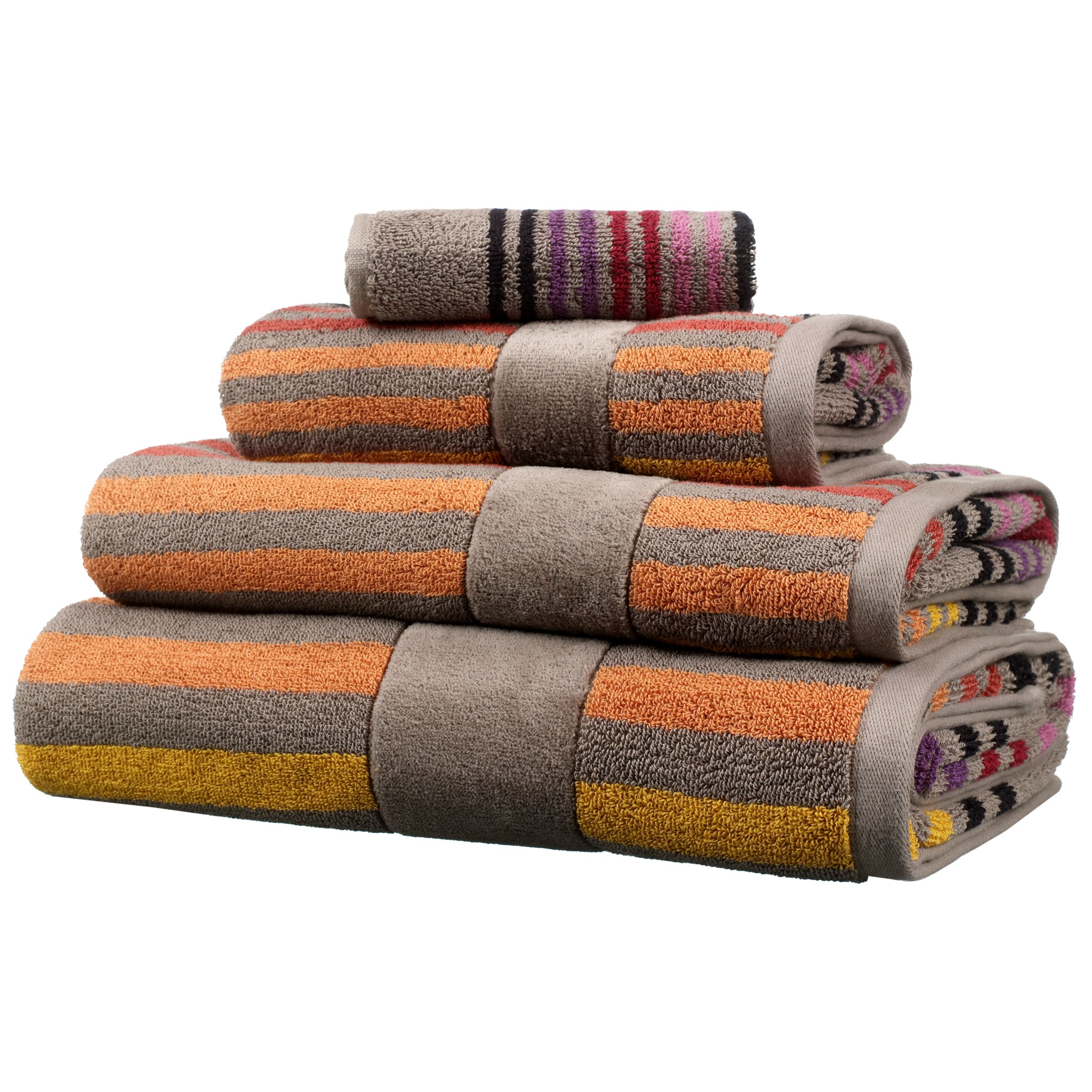 John Lewis Colour Stripe Hand Towel Mocha