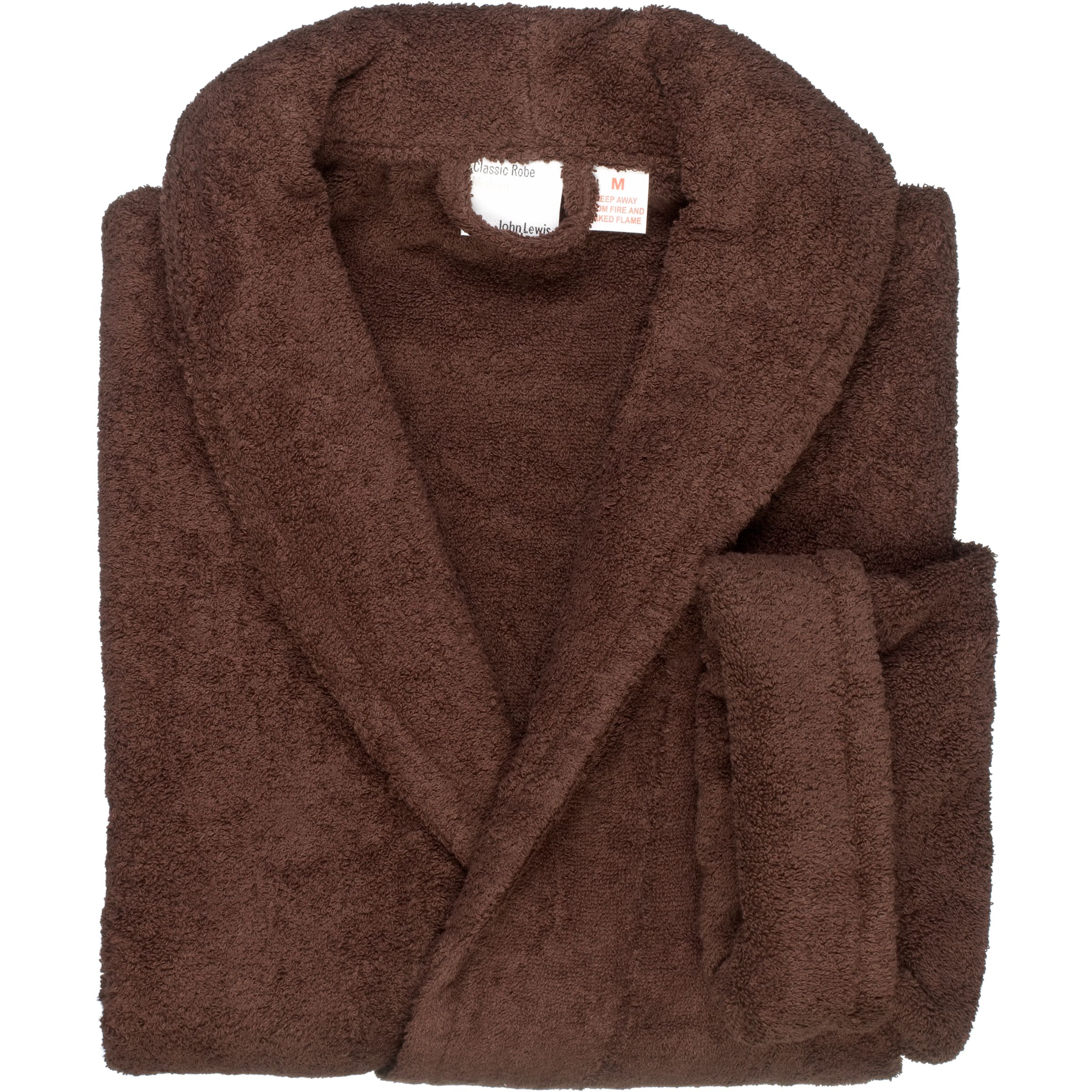 John Lewis Classic Unisex Bath Robe, Chocolate, Extra Large