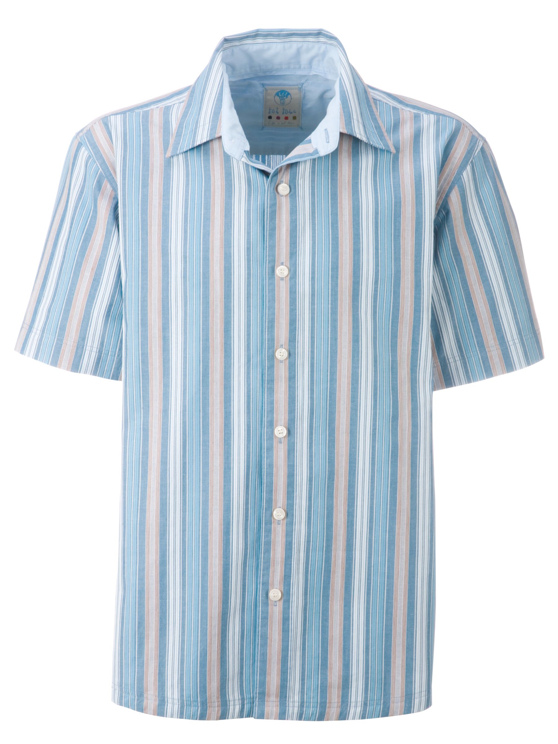 Fat Face Getaway Short Sleeve Stripe Shirt Blue Extra Extra Large