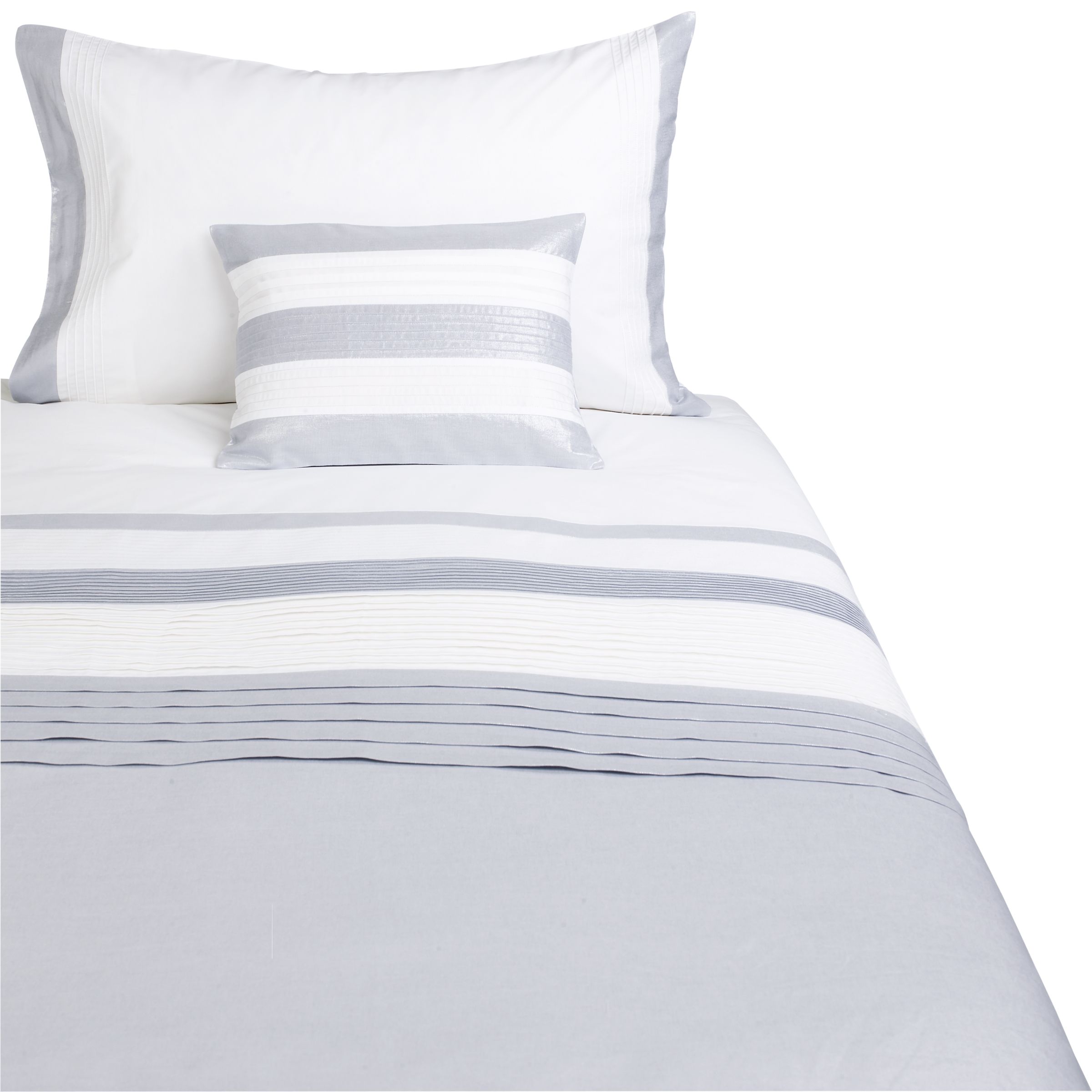 John Lewis Ophelia Pillowcases, White / Silver