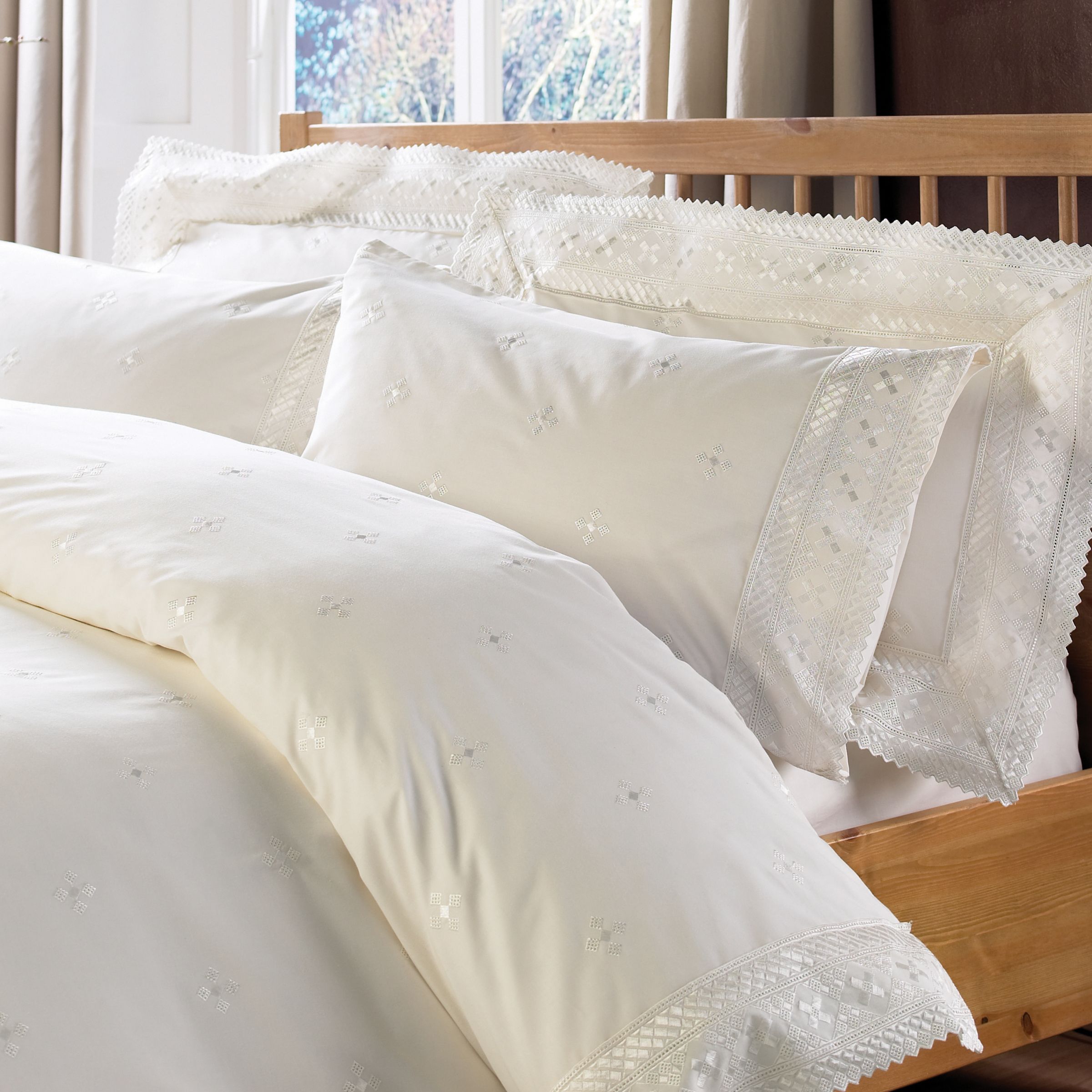 John Lewis Emily Pillowcases, Oyster