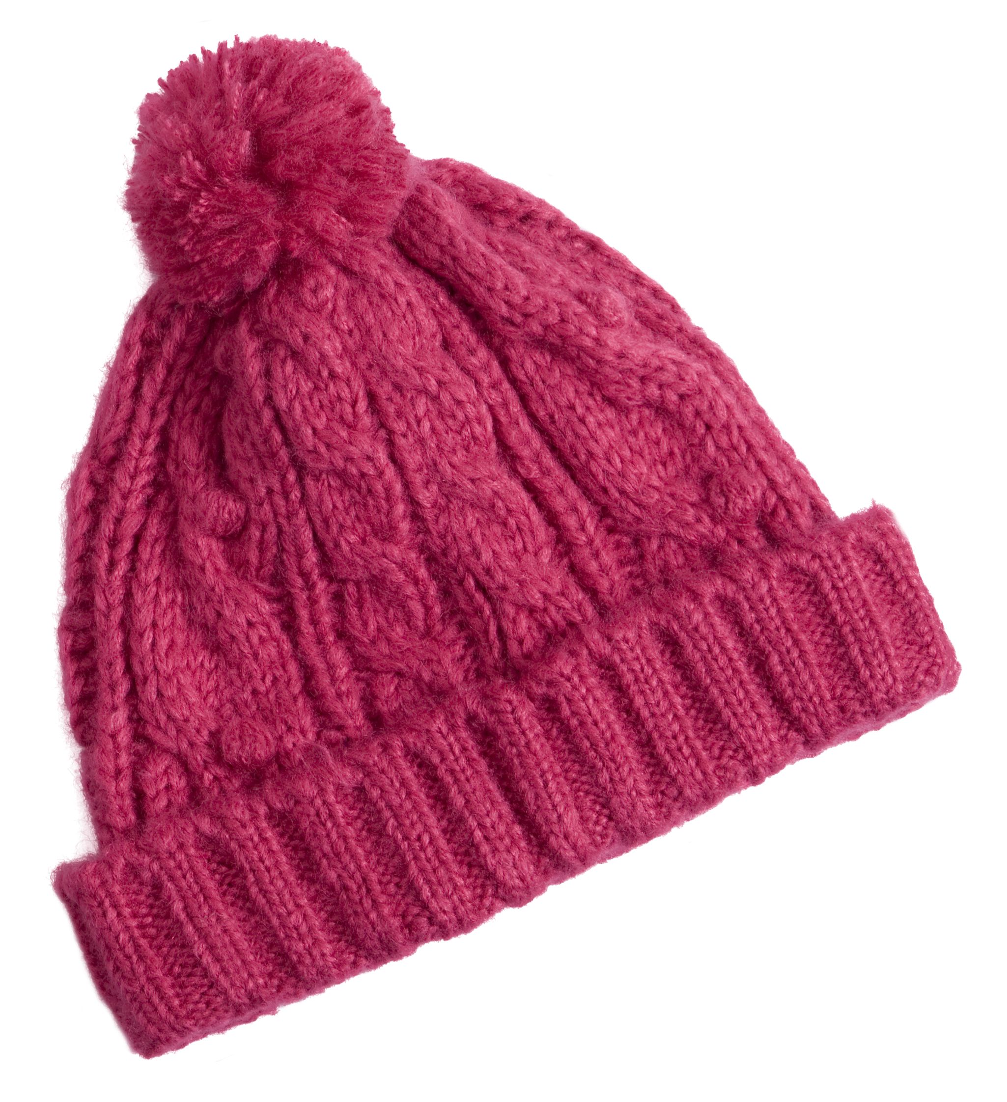 John Lewis Cable Knit Bobble Hat Cream 52cm
