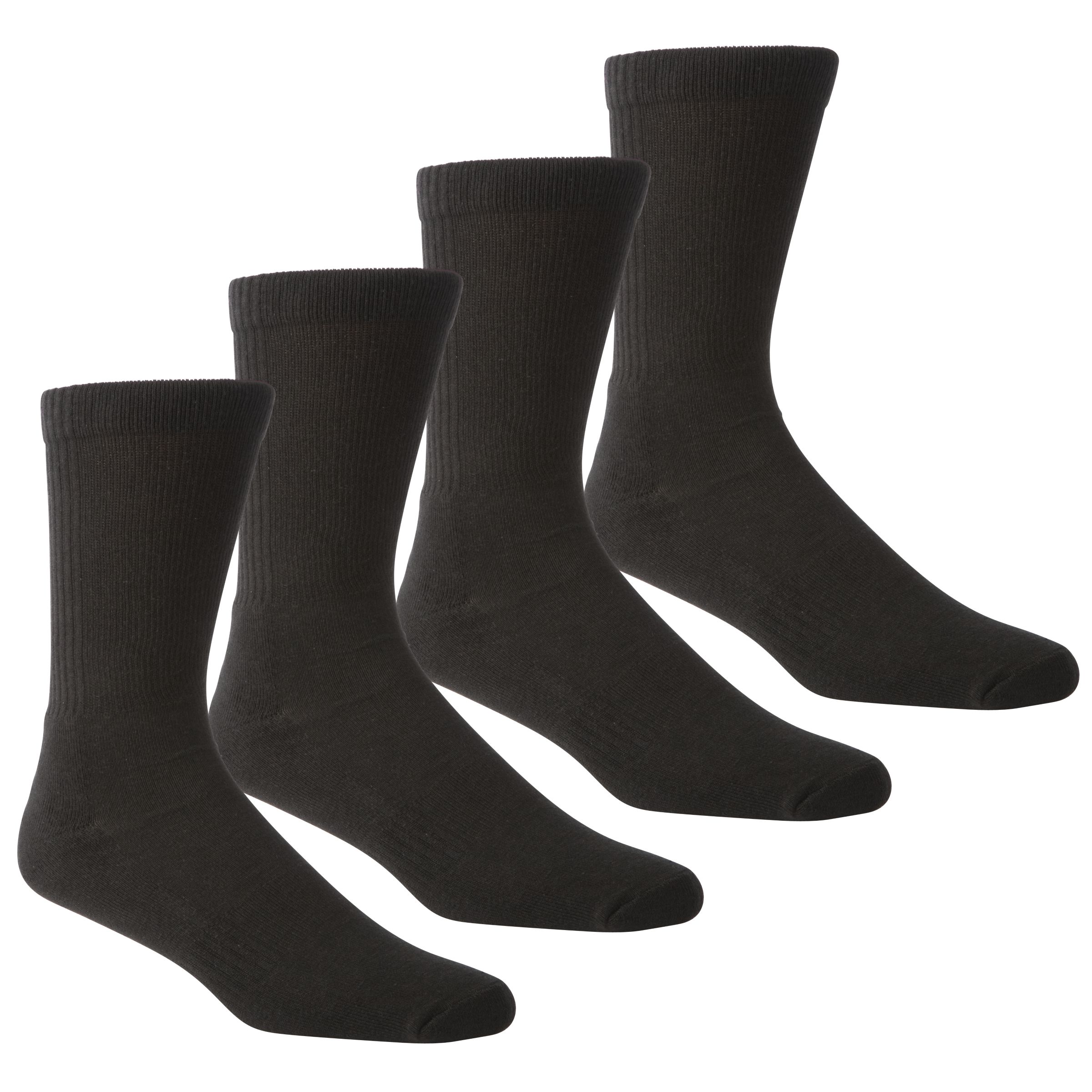 John Lewis Cushion Sole Sports Socks Pack of 4 Black Shoe Size 9 11
