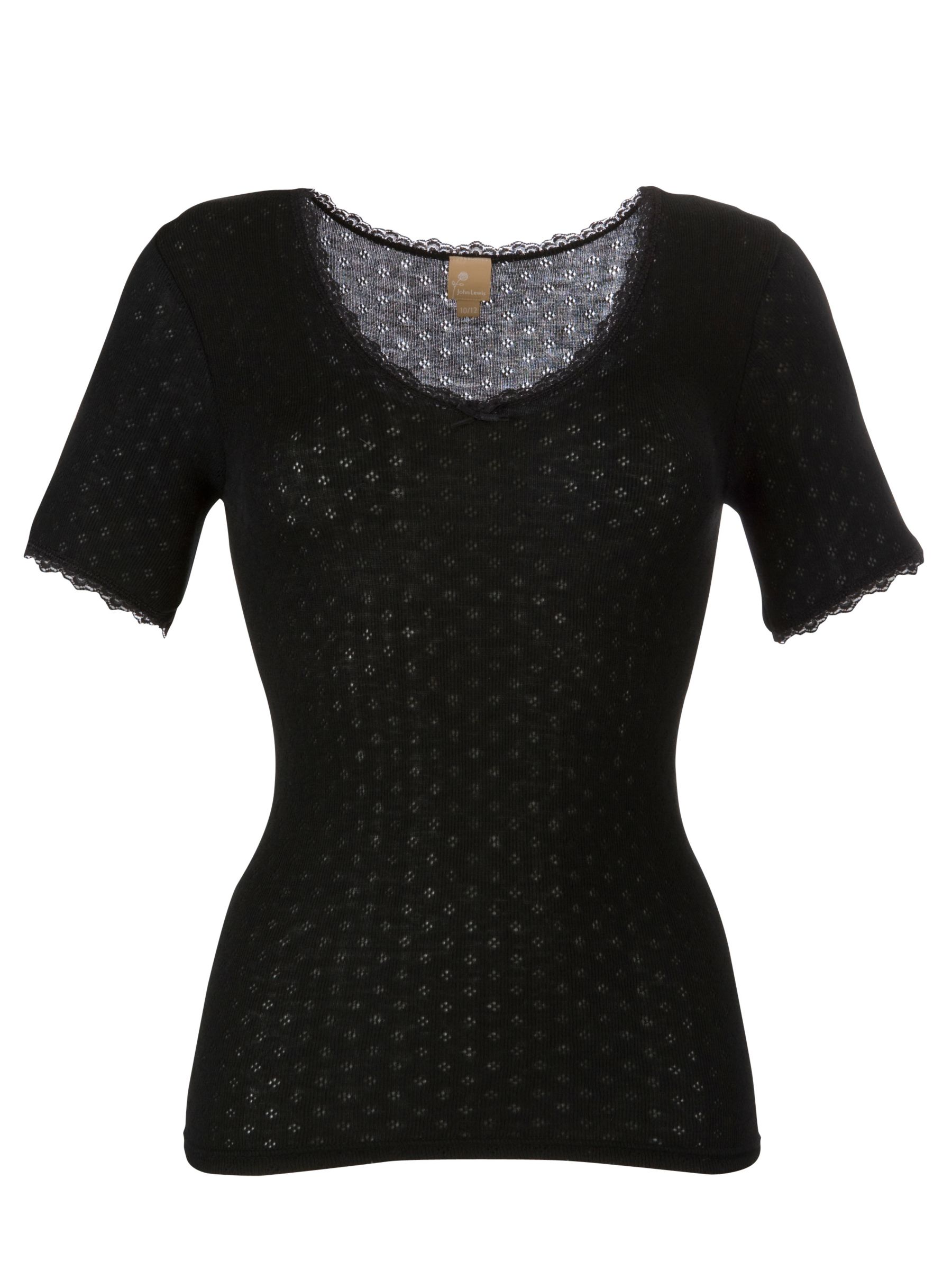 John Lewis Thermal T-Shirt, Black