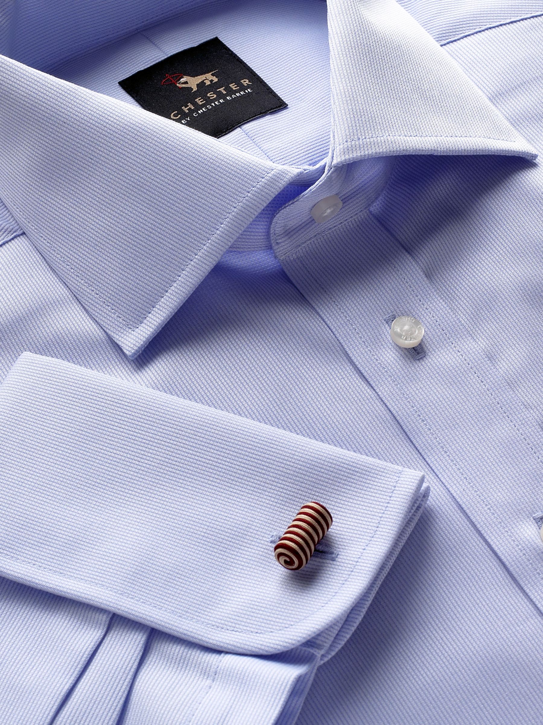 Chester By Chester Barrie Oxford Double Cuff Shirt  Blue  15&frac12;