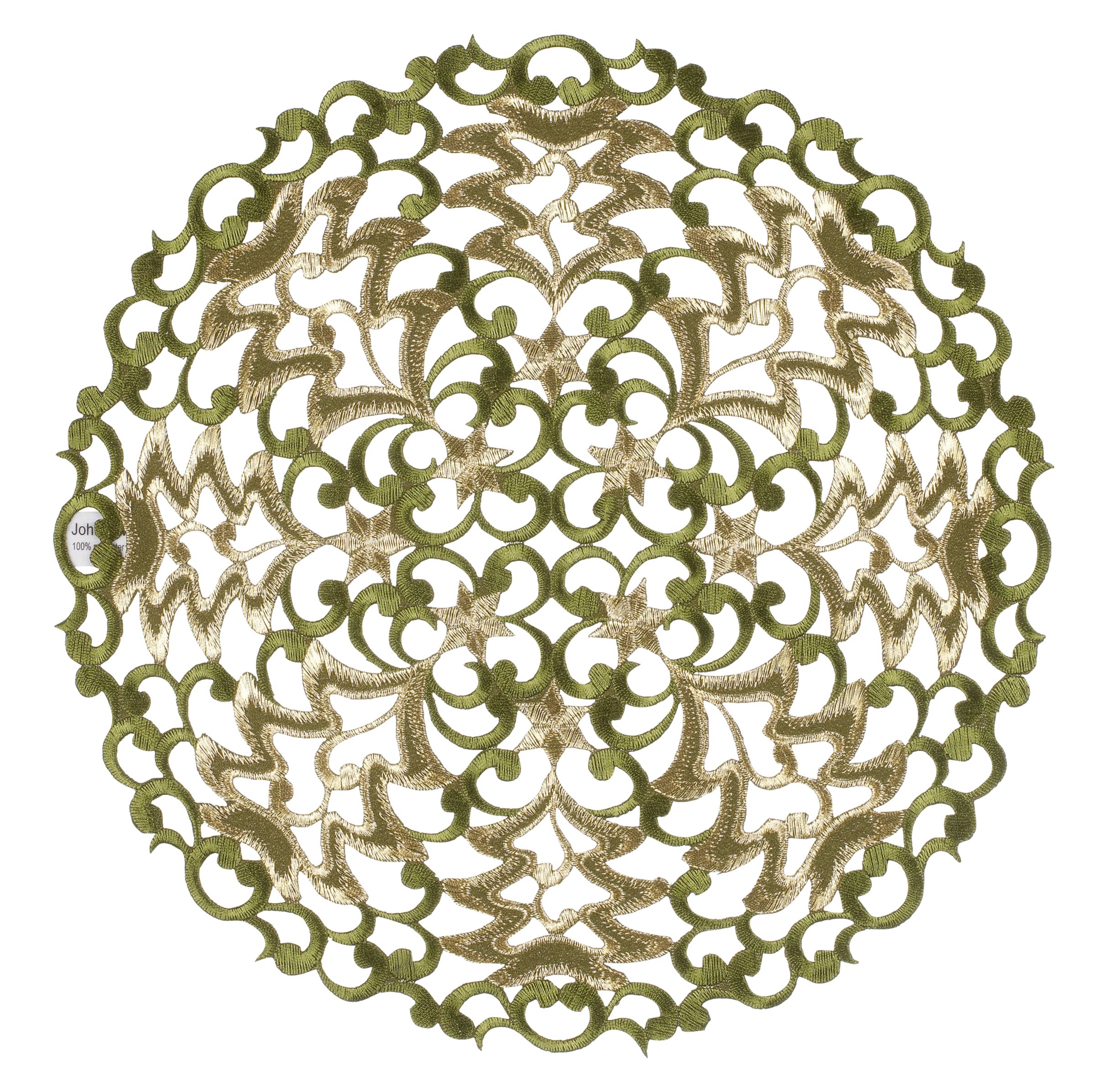 John Lewis Golden Trees Placemat, Green, Dia.30cm
