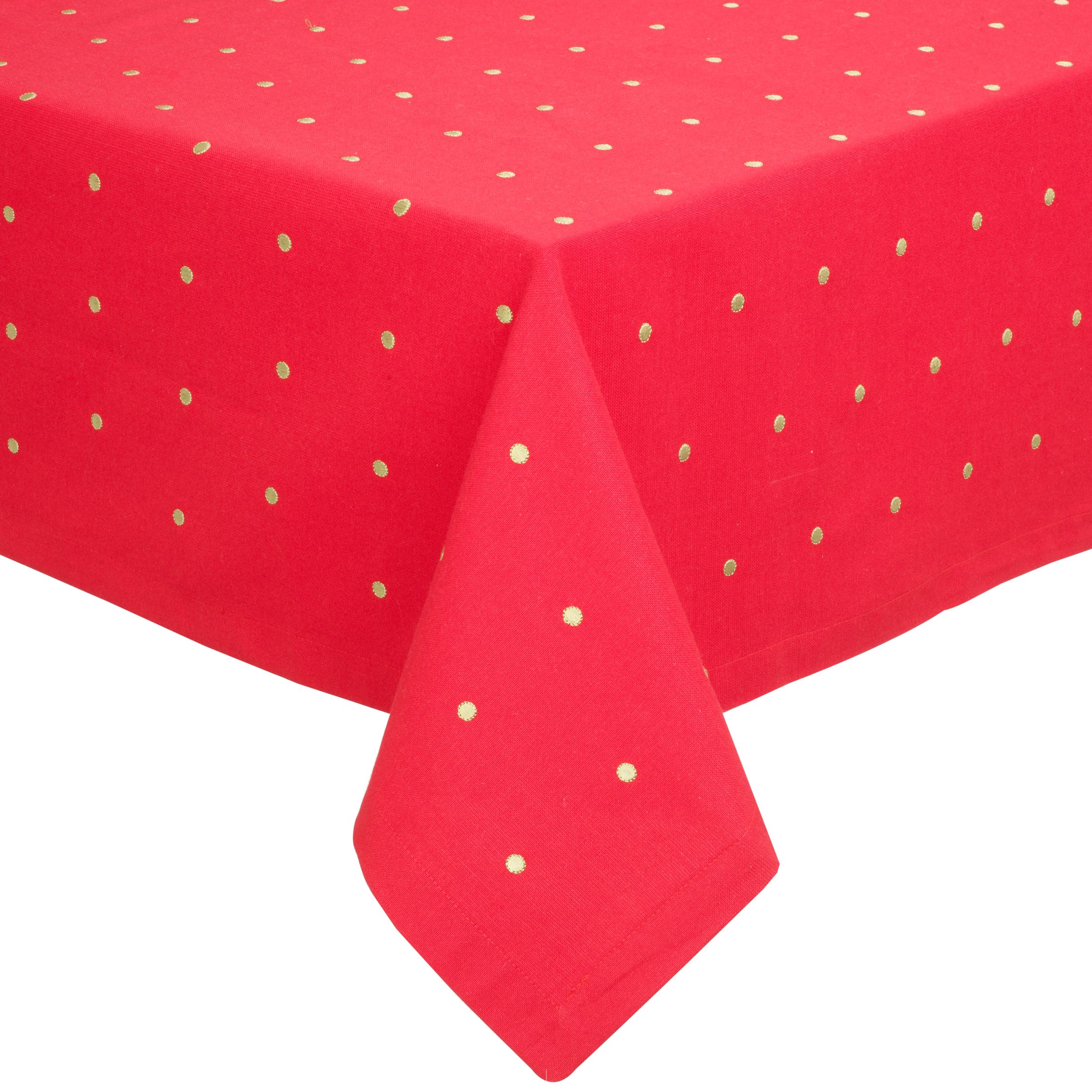 John Lewis Dots Tablecloth Red Green W140 x L140cm