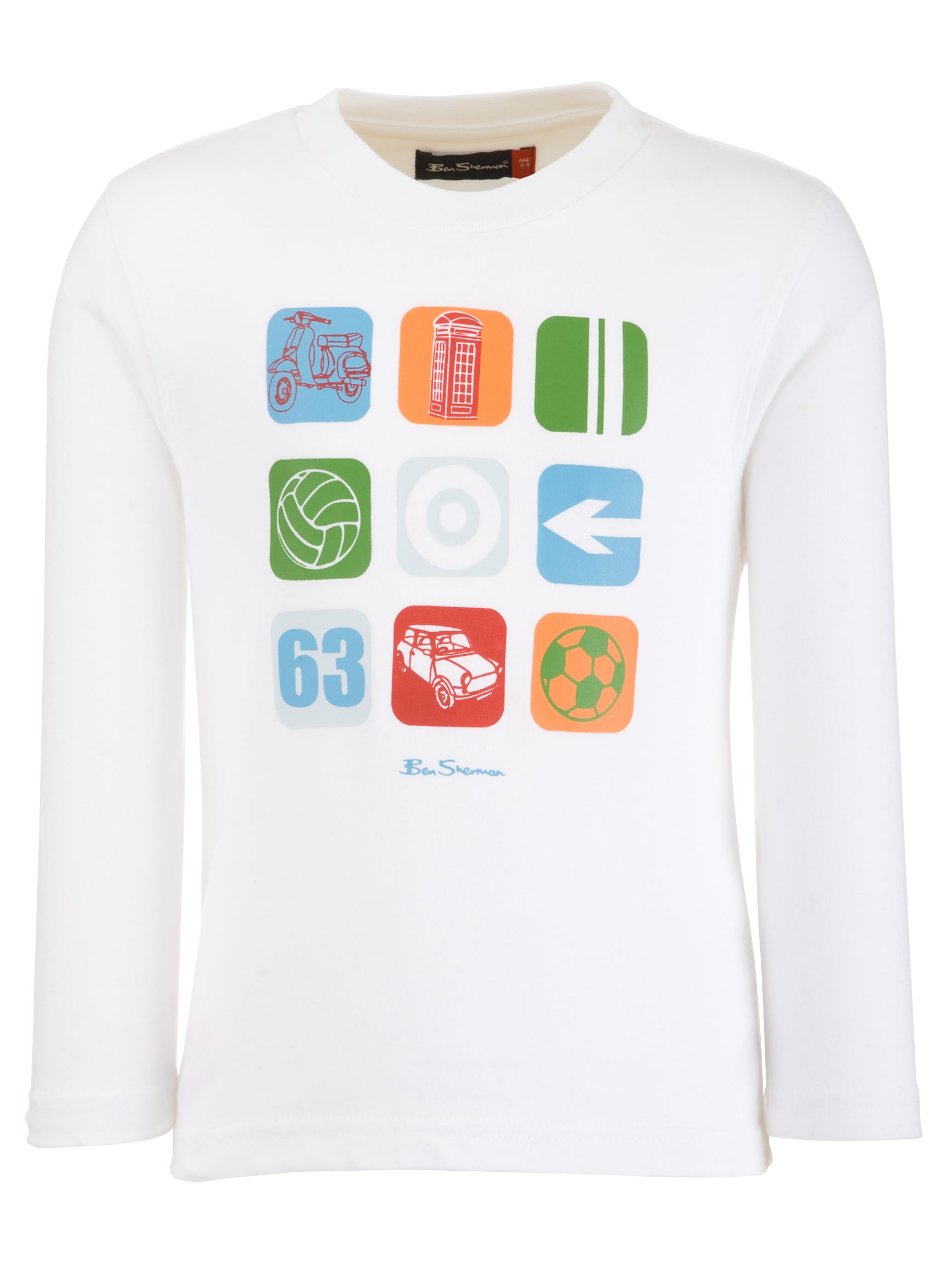 Ben Sherman Owen Long Sleeve T Shirt White 2 3 Years