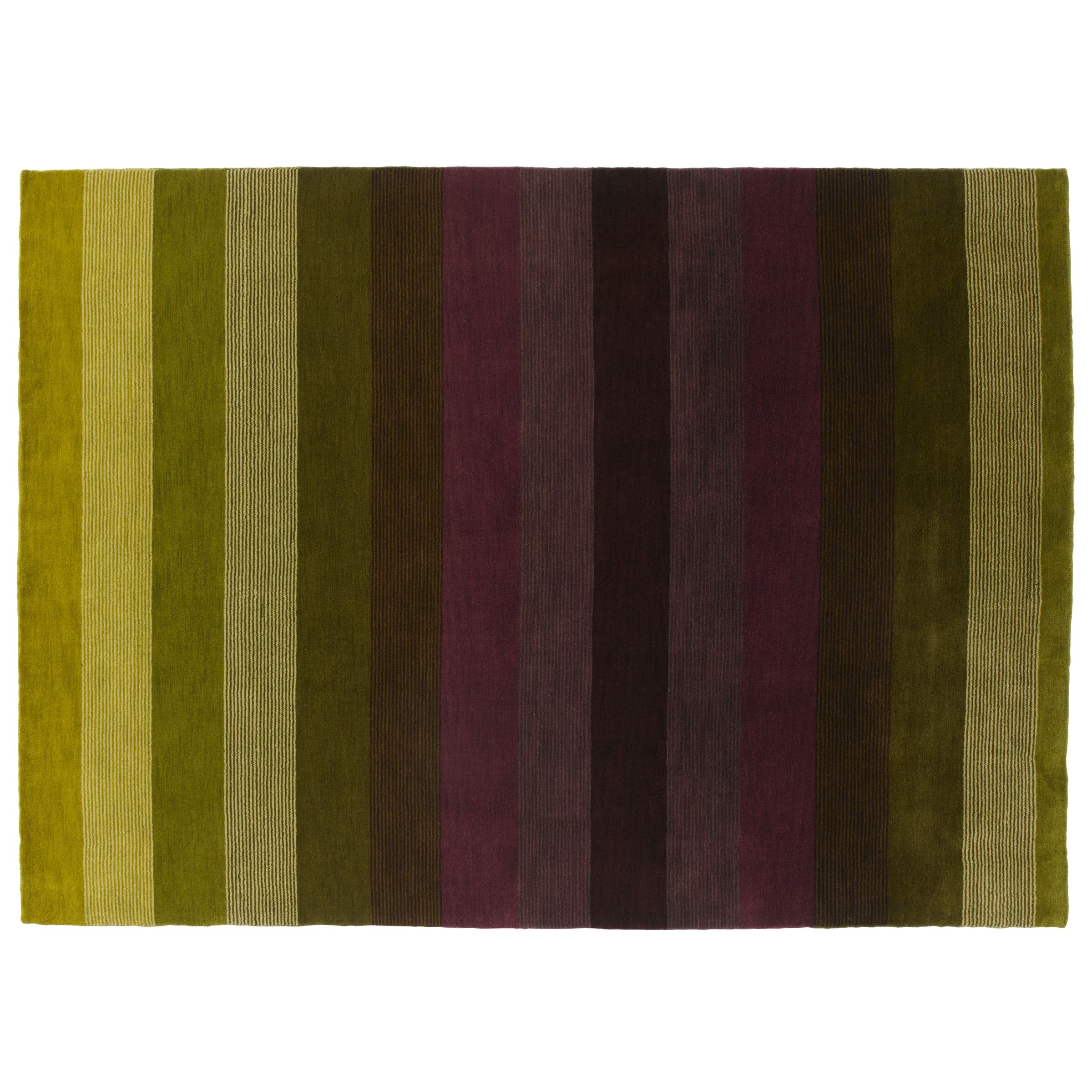 Sanderson Veluti Stripe Rugs, Lichen / Aubergine at JohnLewis