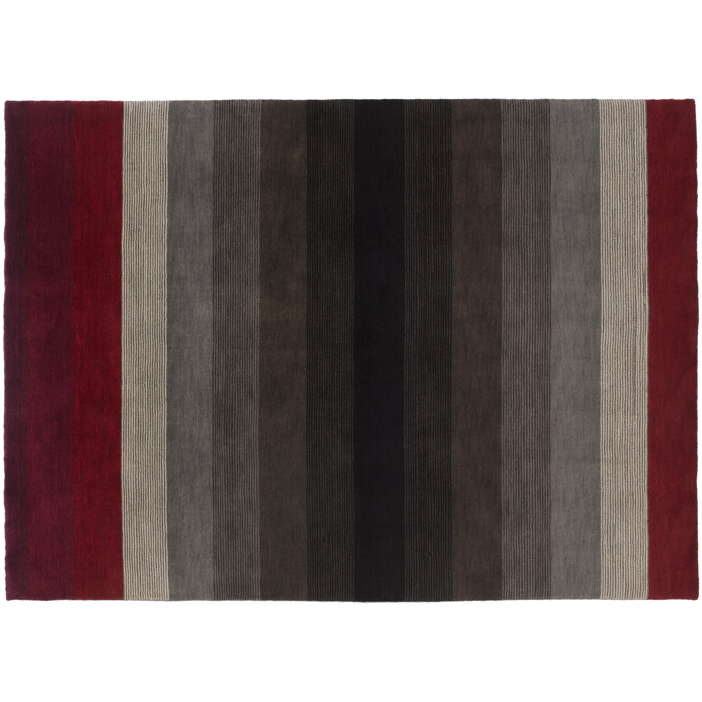 Sanderson Veluti Stripe Rugs, Cerise / Black at John Lewis