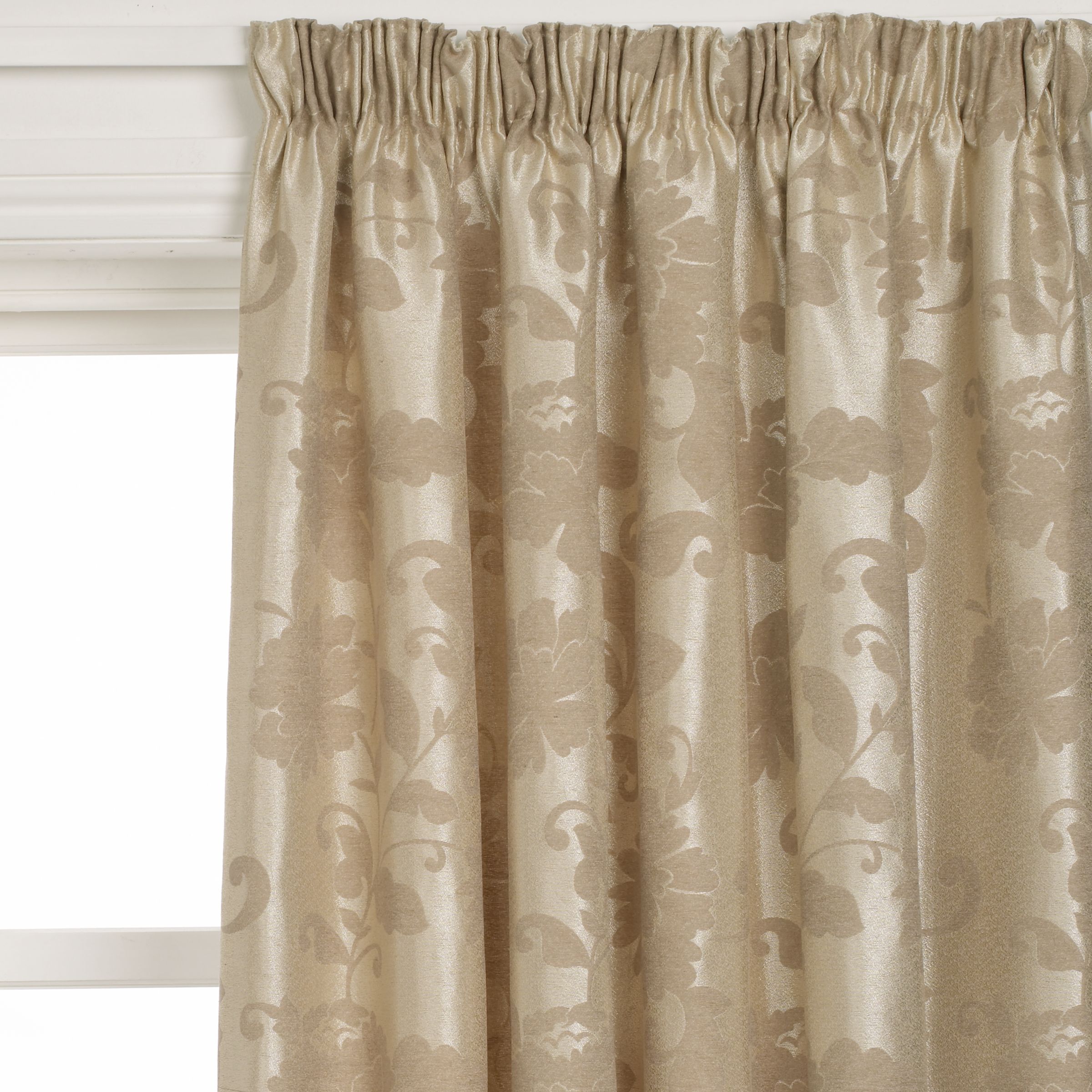 John Lewis Dazzle Pencil Pleat Curtains, Taupe,