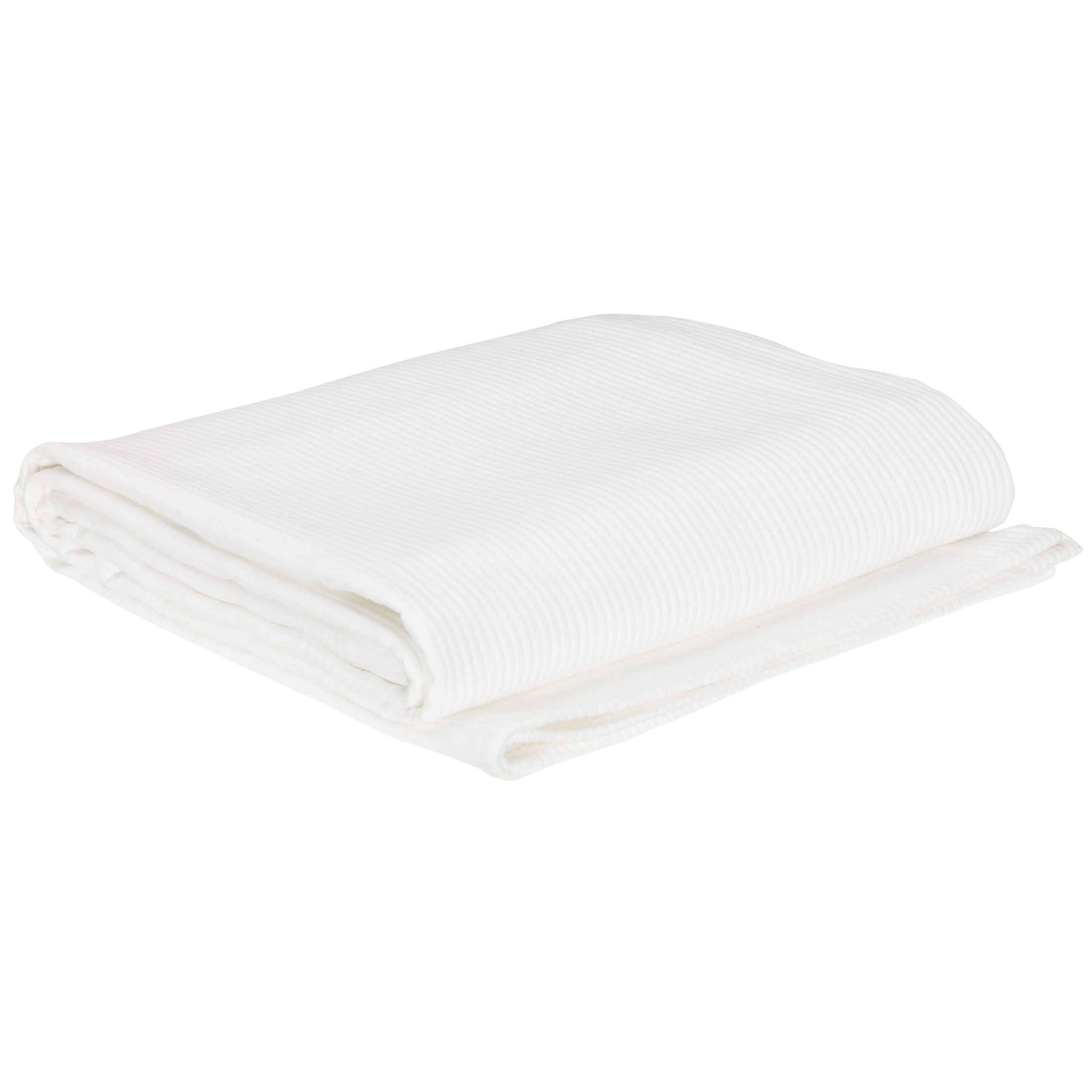 John Lewis Ribbed Pima Bedspreads, White