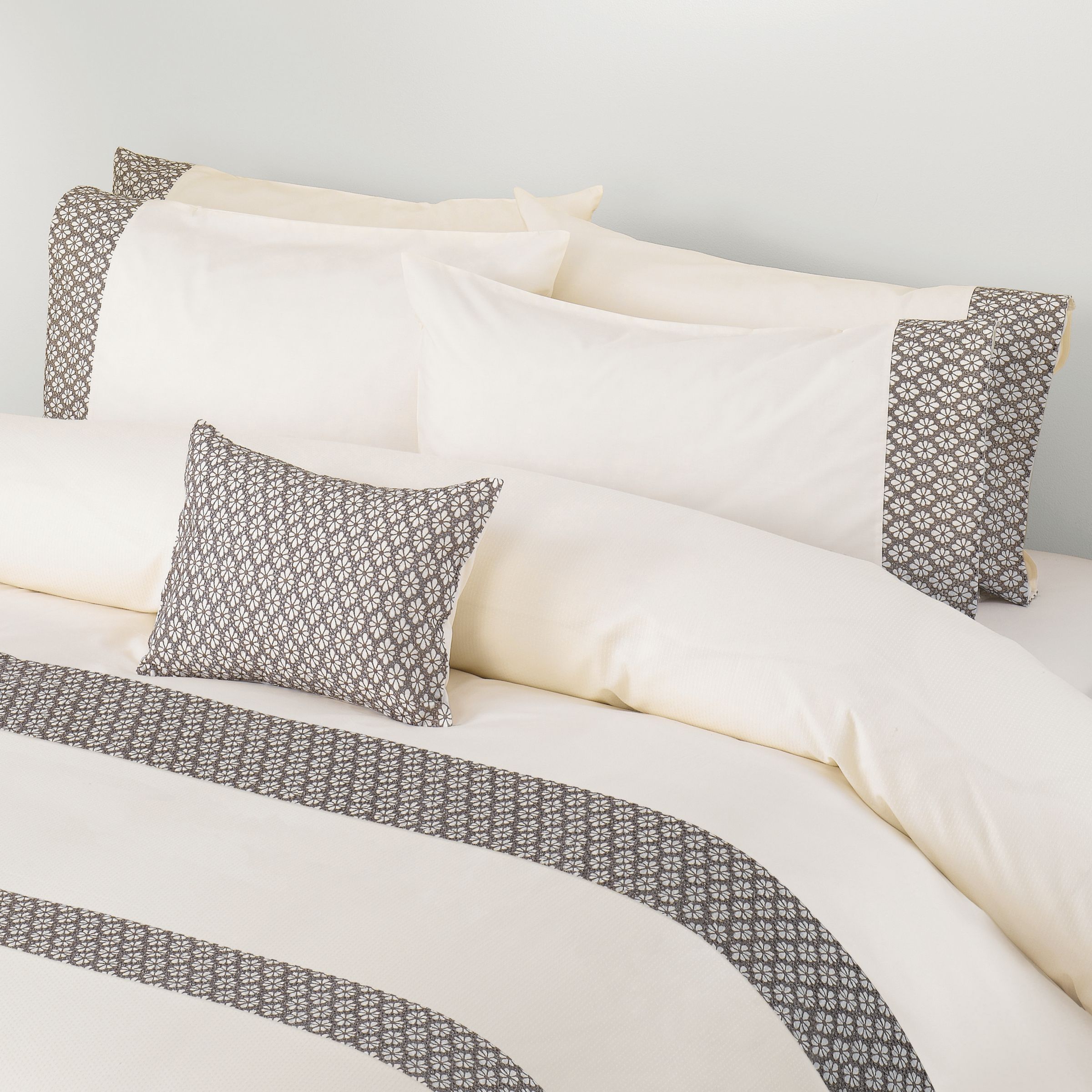 John Lewis Helena Pillowcases, Beige / Oyster