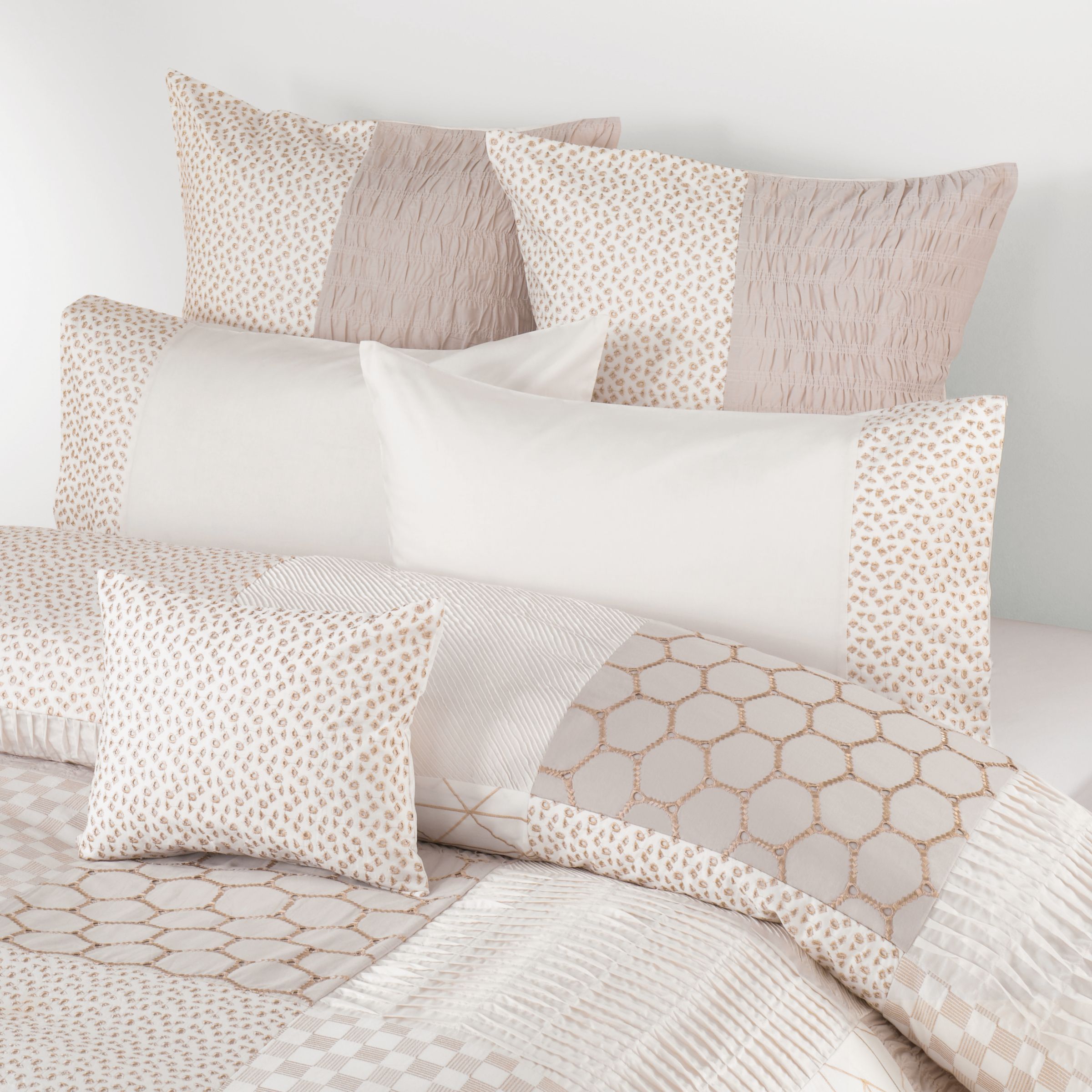 John Lewis Sasha Pillowcases, New Cream