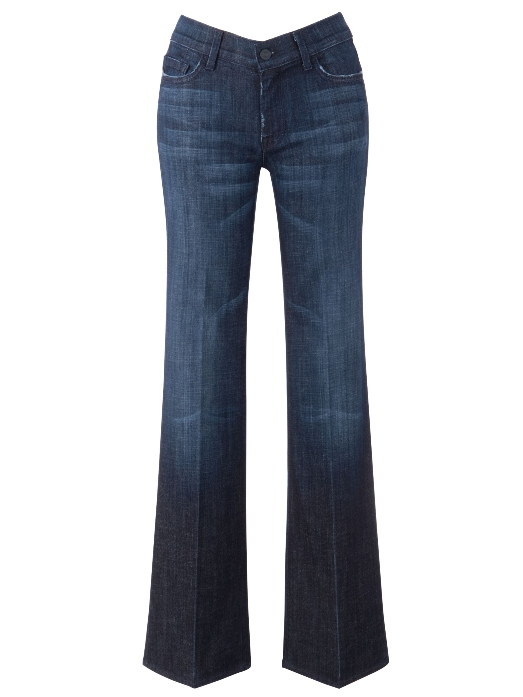 7 For All Mankind High Waist Bootcut Jeans, Dark at John Lewis