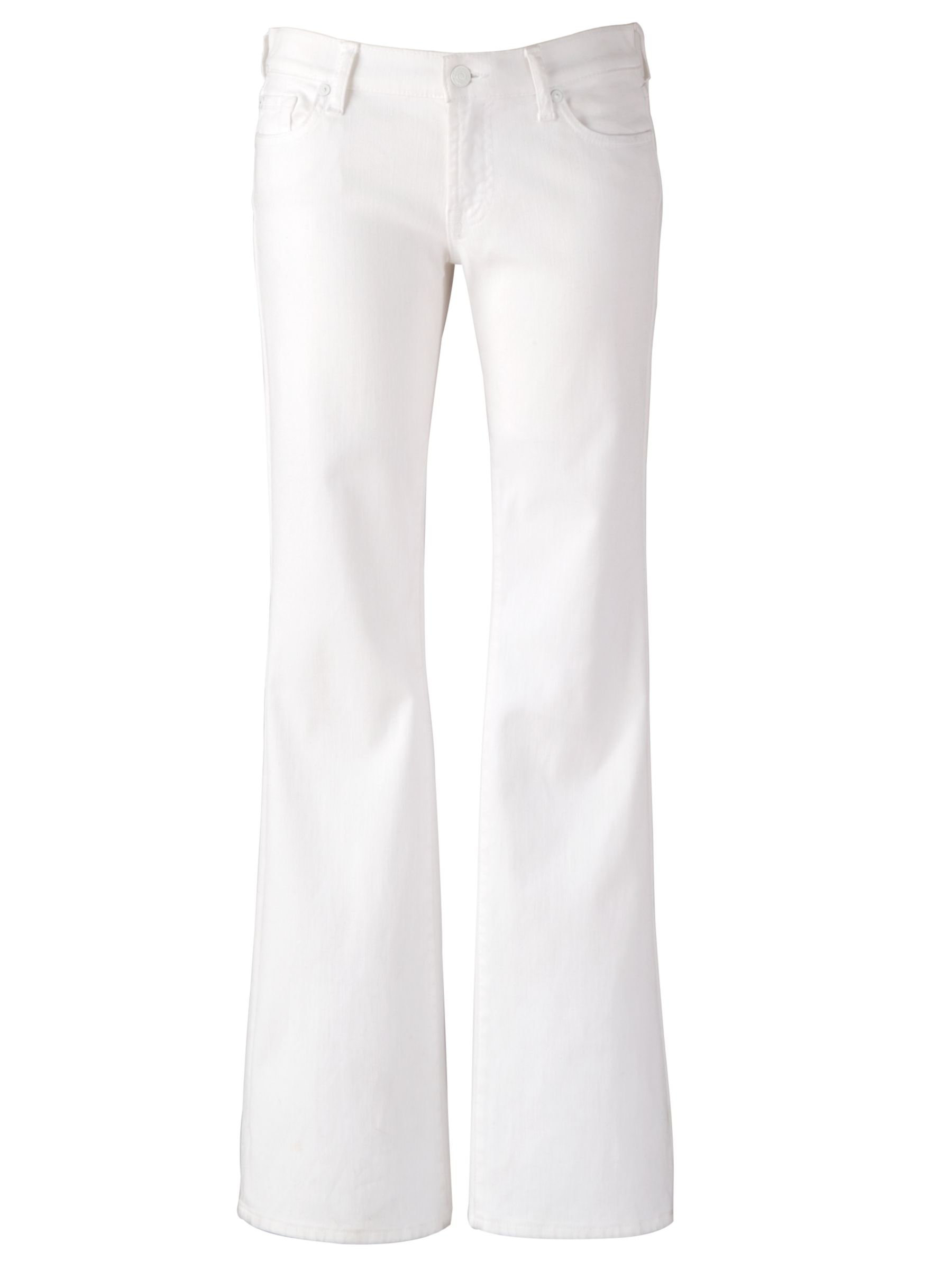7 For All Mankind Mid Rise Bootcut Jeans, White at John Lewis