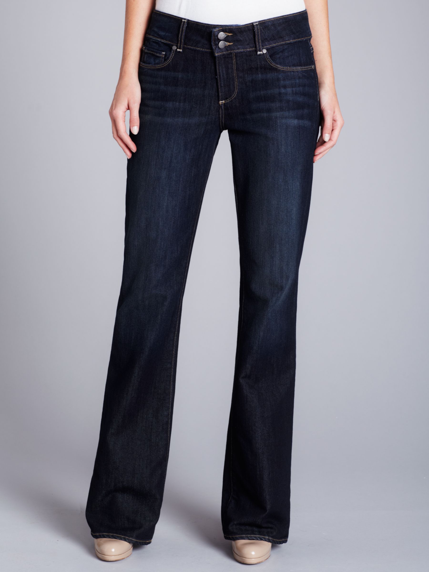 Paige Premium Denim Hidden Hill Hi-Rise Bootcut Jeans, Blue at John Lewis