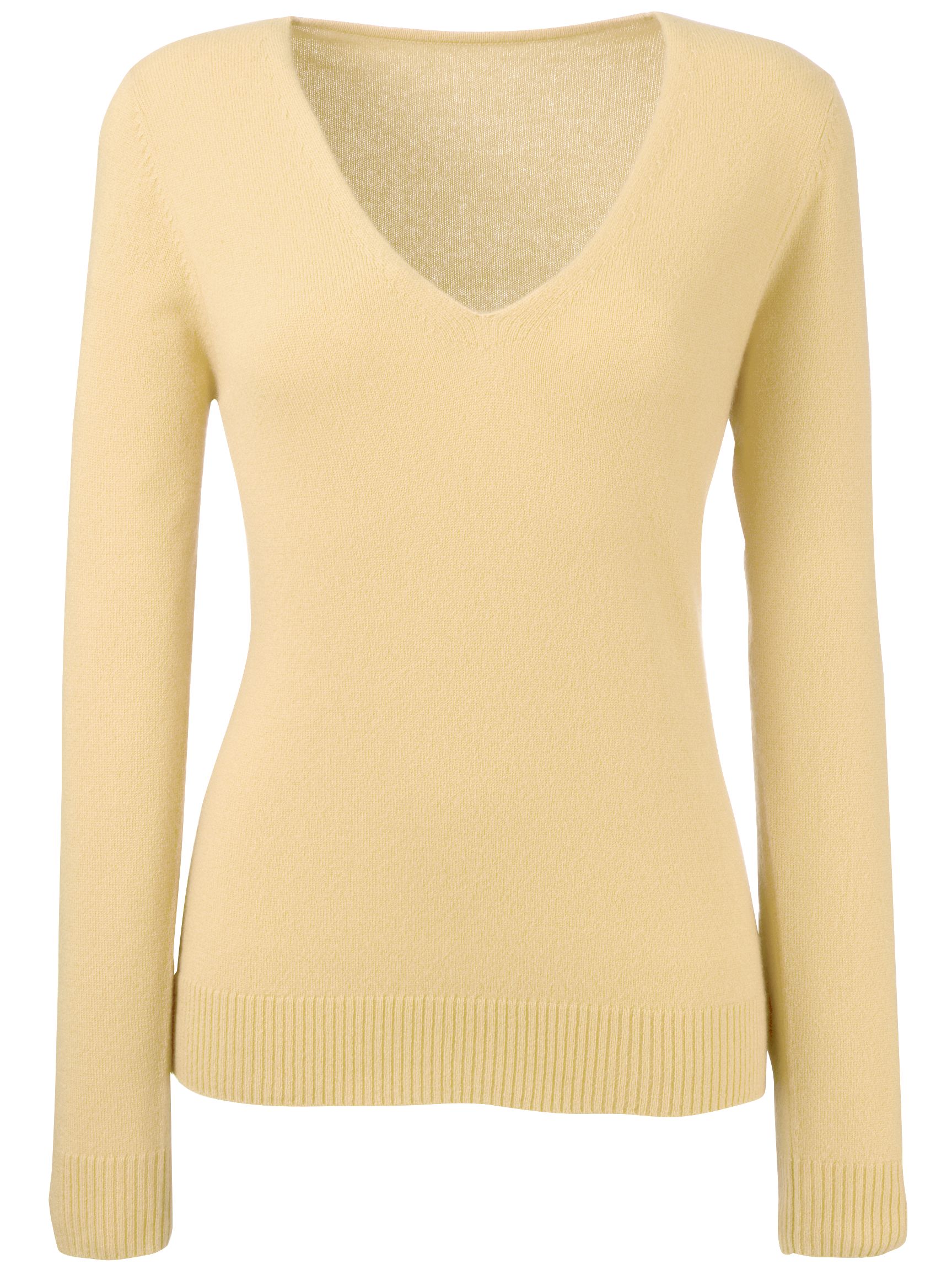 John Lewis Cashmere VNeck Jumper Lemon Size 10