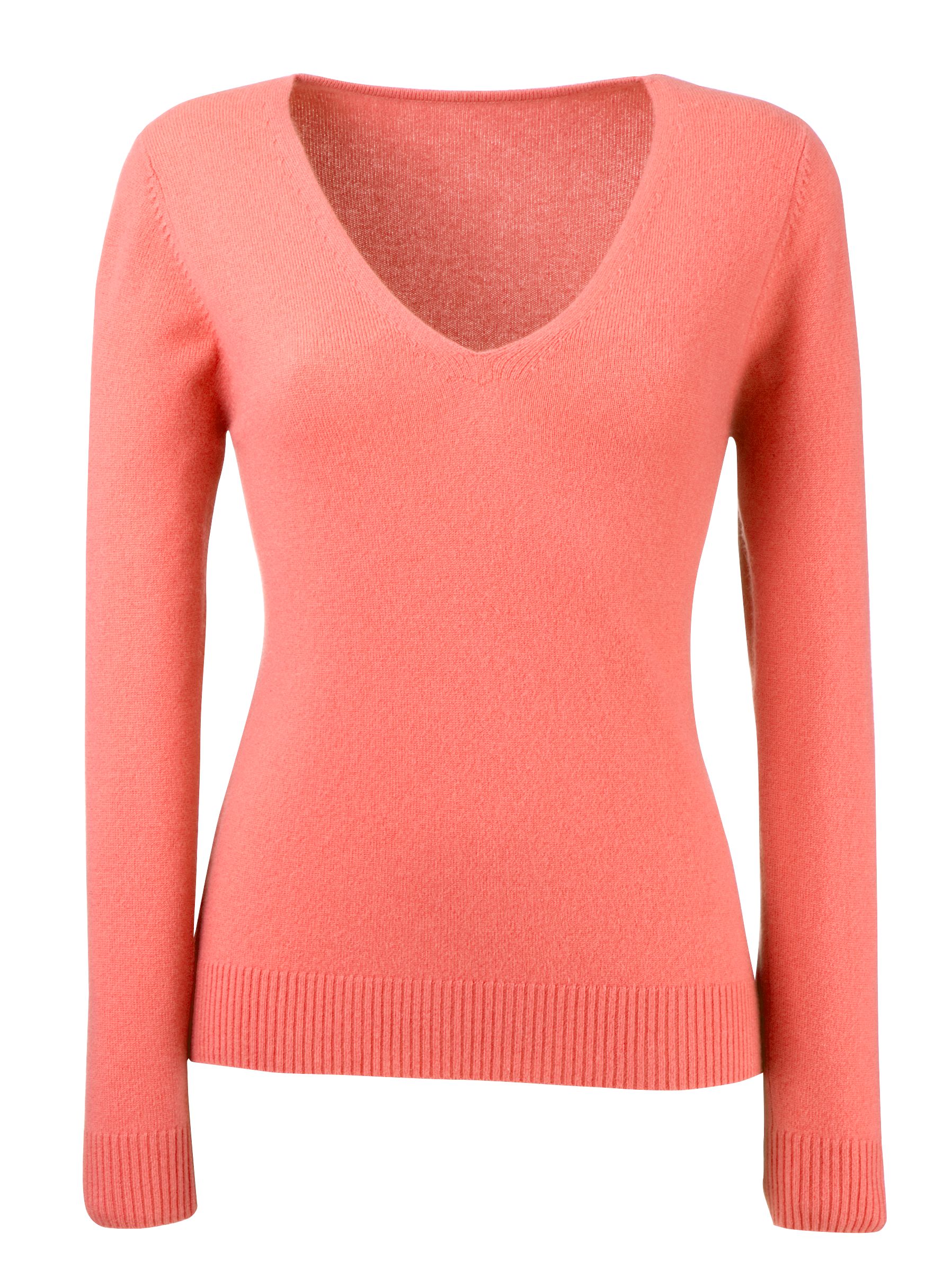 John Lewis Cashmere VNeck Jumper Coral Size 10