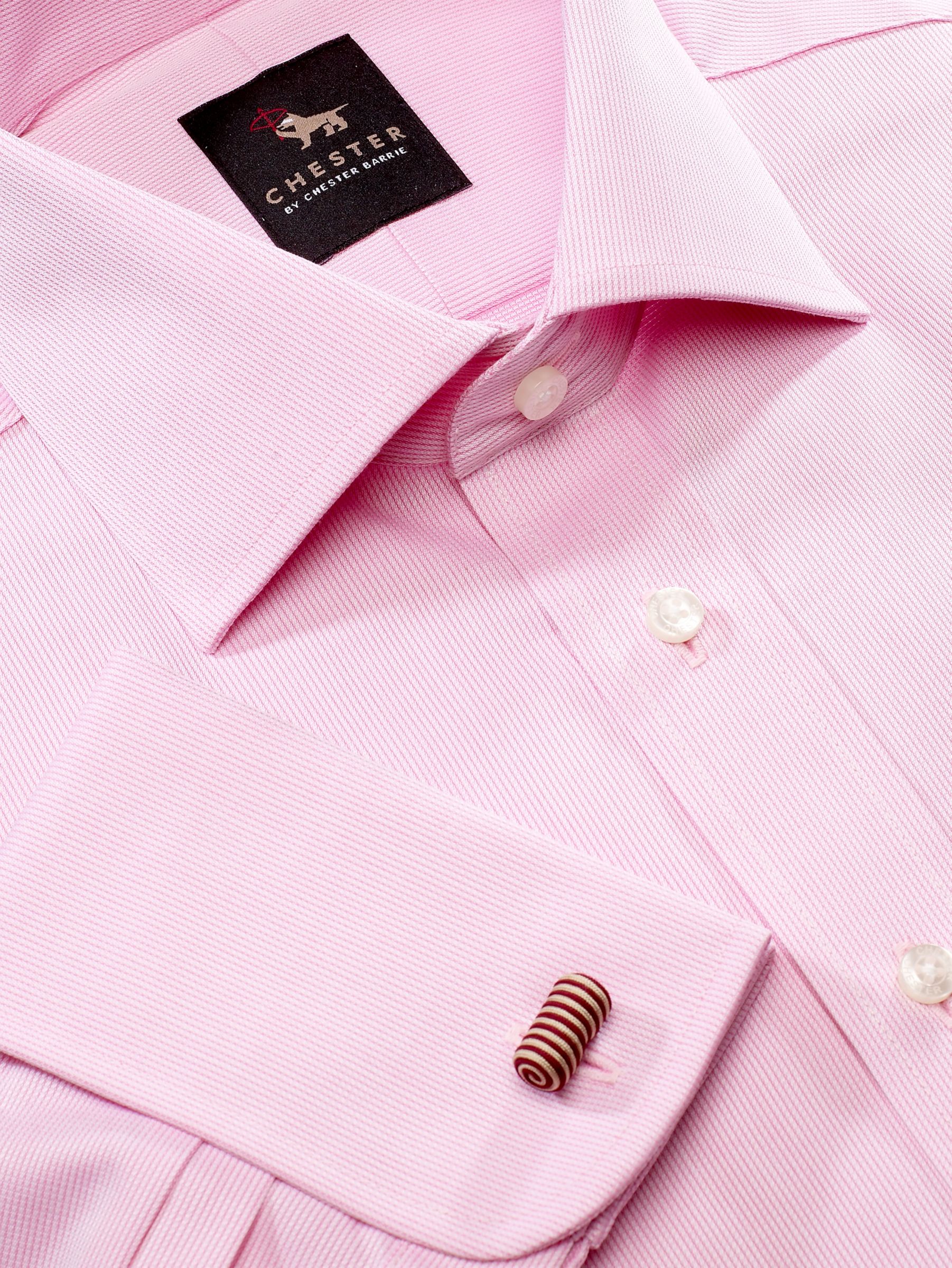Chester By Chester Barrie Oxford Double Cuff Shirt  Pink Size 15h