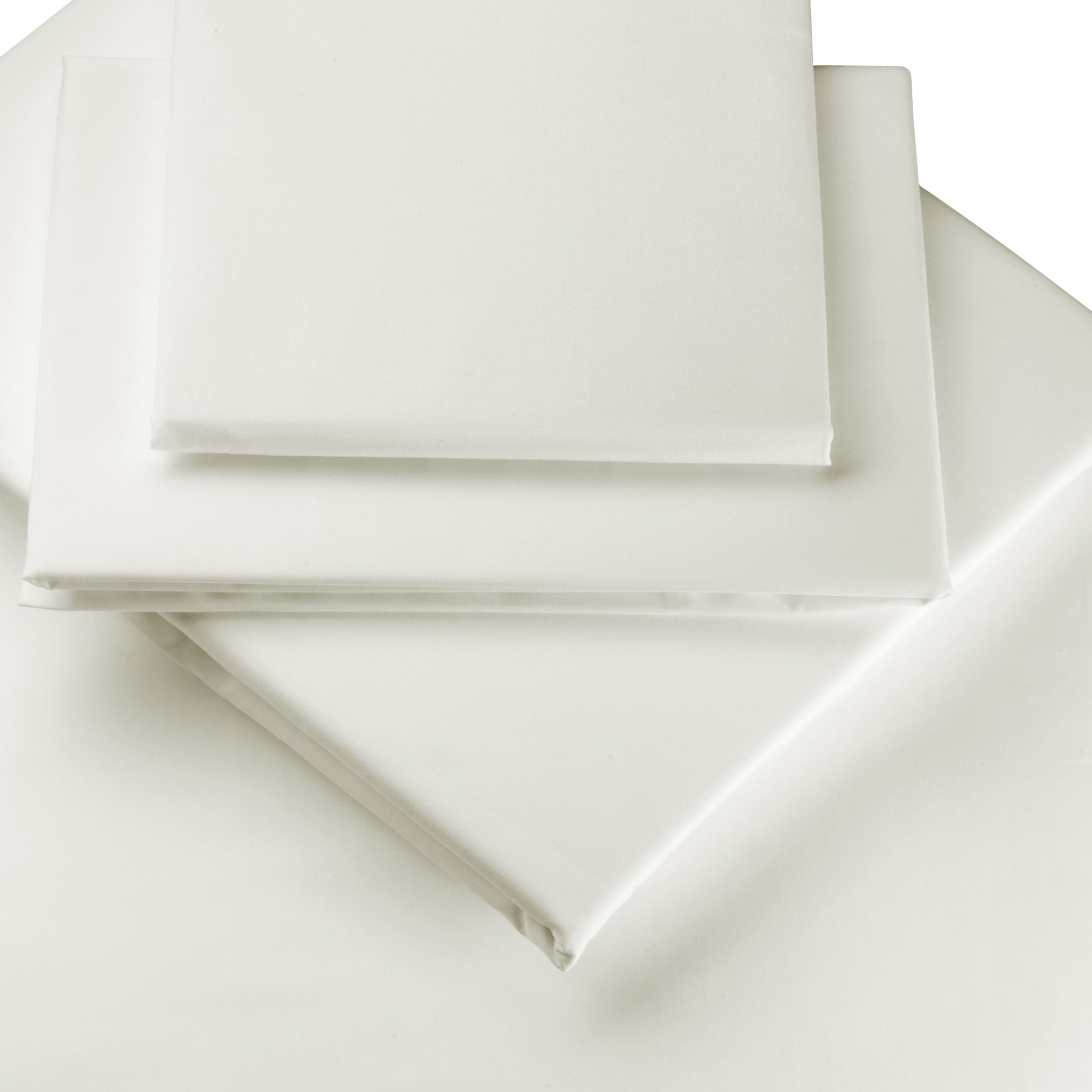John Lewis Polycotton Percale Pillowcases, New Cream