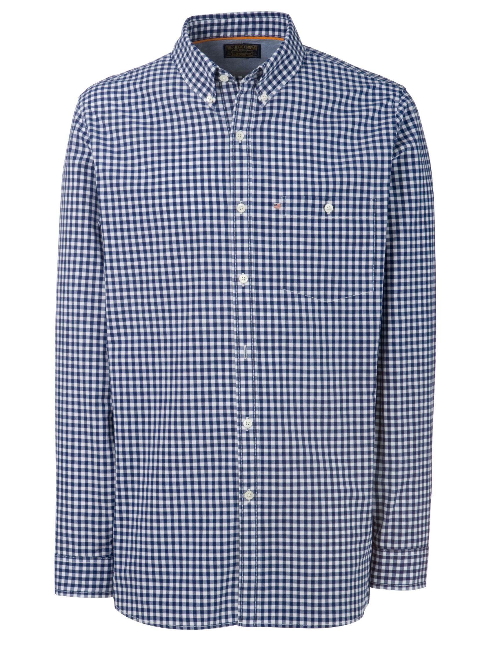 Polo Jeans By Ralph Lauren Gingham Long Sleeve Shirt  Navy  Small
