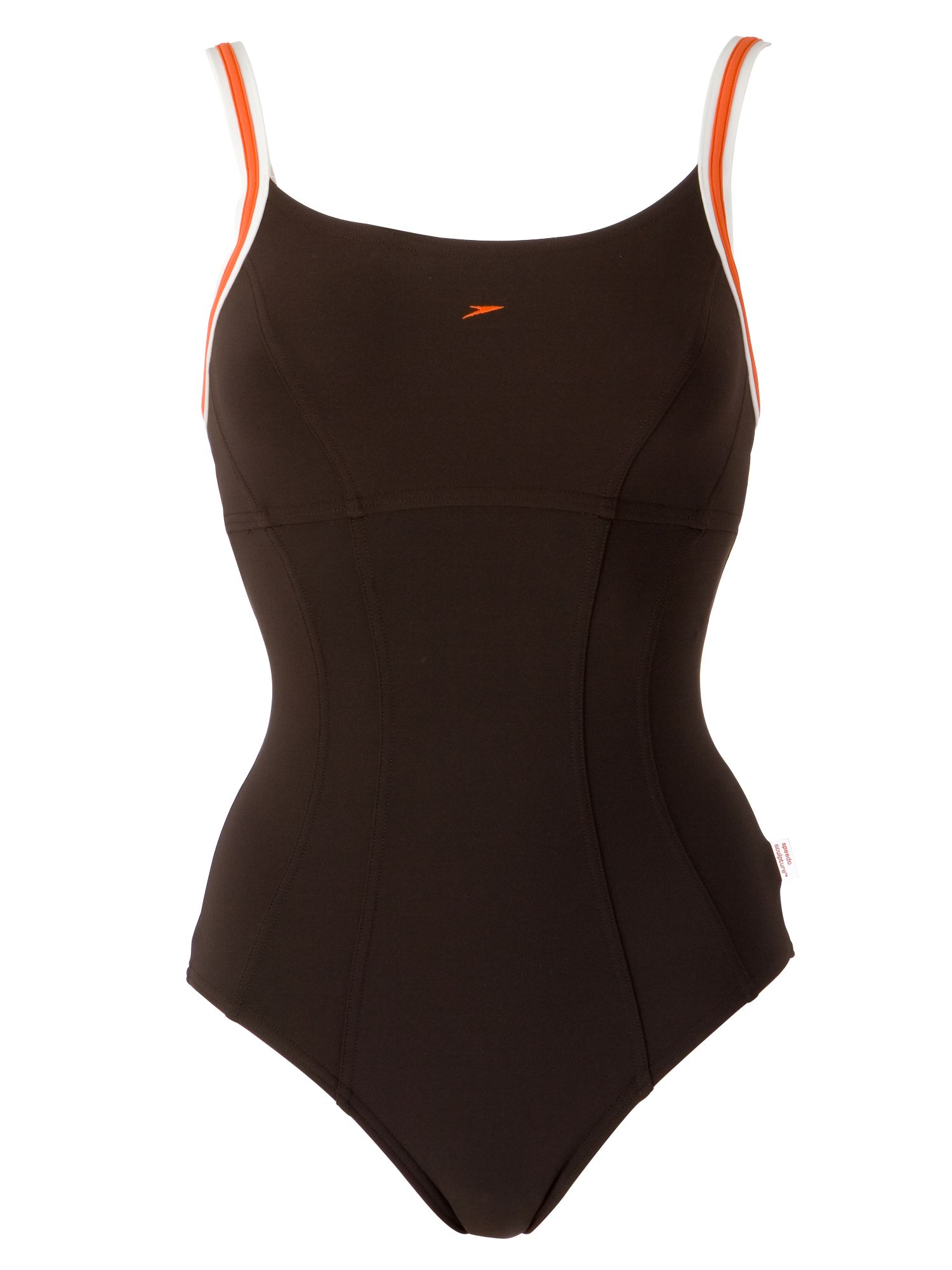 Speedo Sculpture Premier 1-Piece C Cup Swimsuit, Brown/Orange