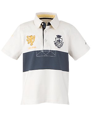 Joules Ruck Short Sleeve Rugby Shirt, White, 6