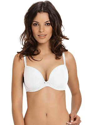 T-Shirt Bra for D-G Cups, White, 30F