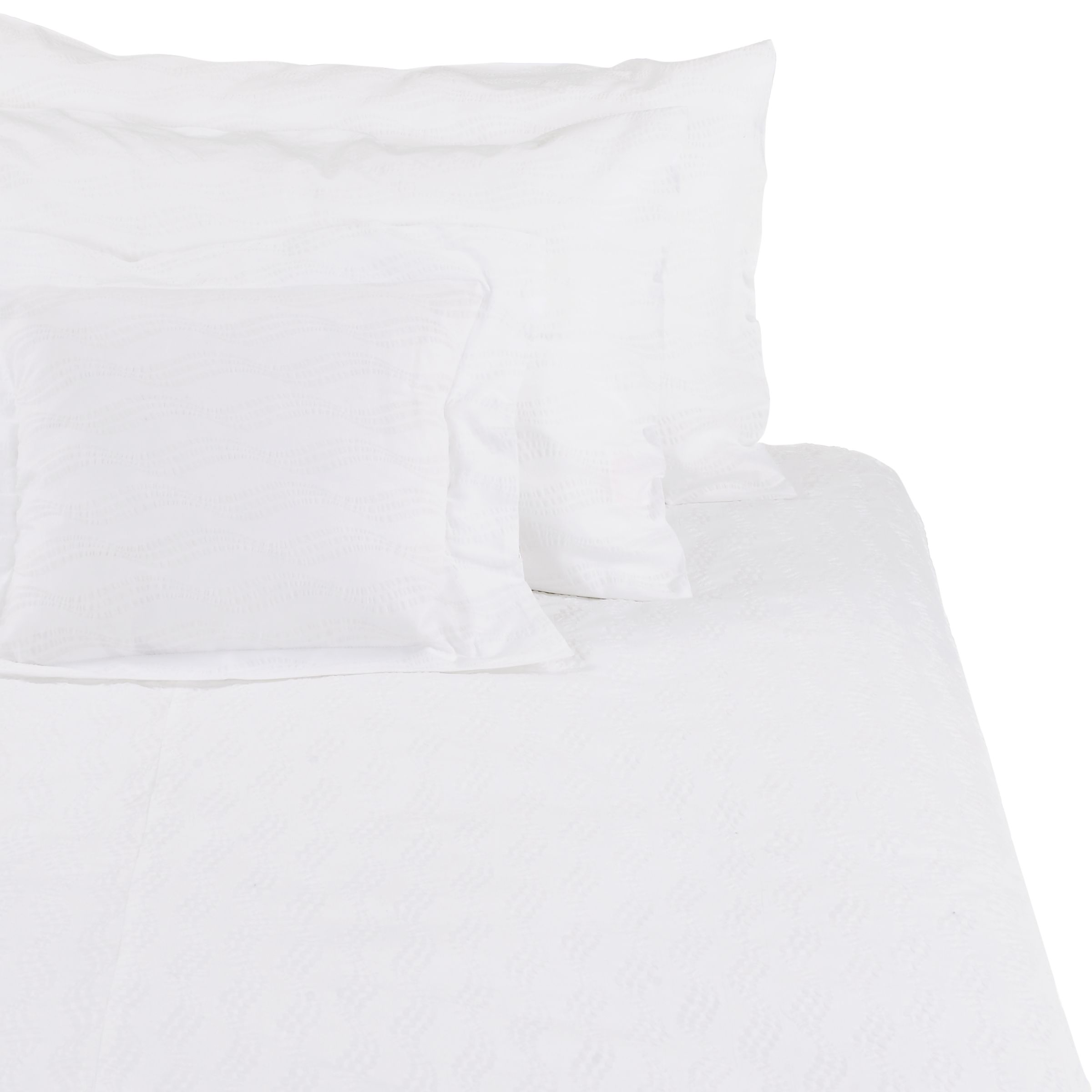 John Lewis Wavy Seersucker Pillowcases, White