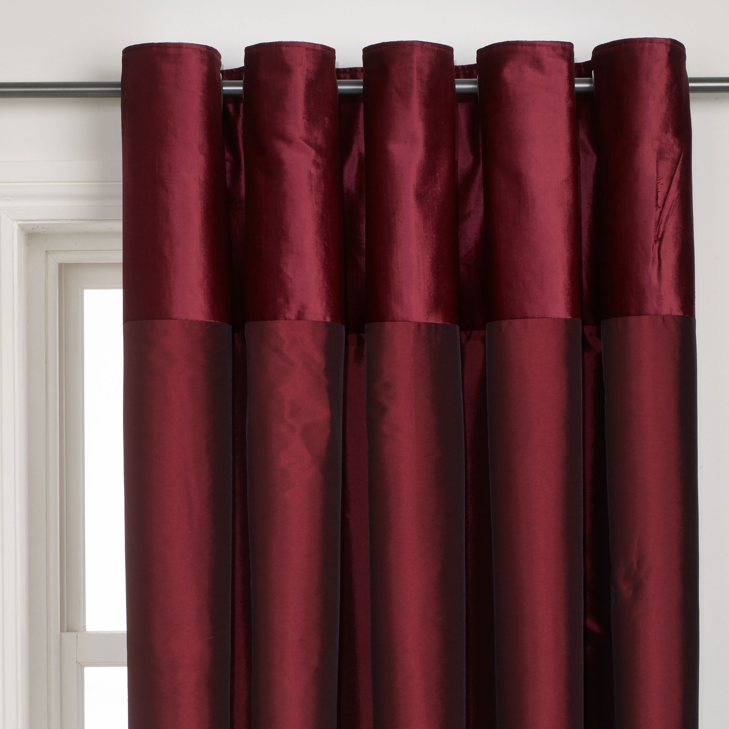 Ambassador Eyelet Curtains, Claret,