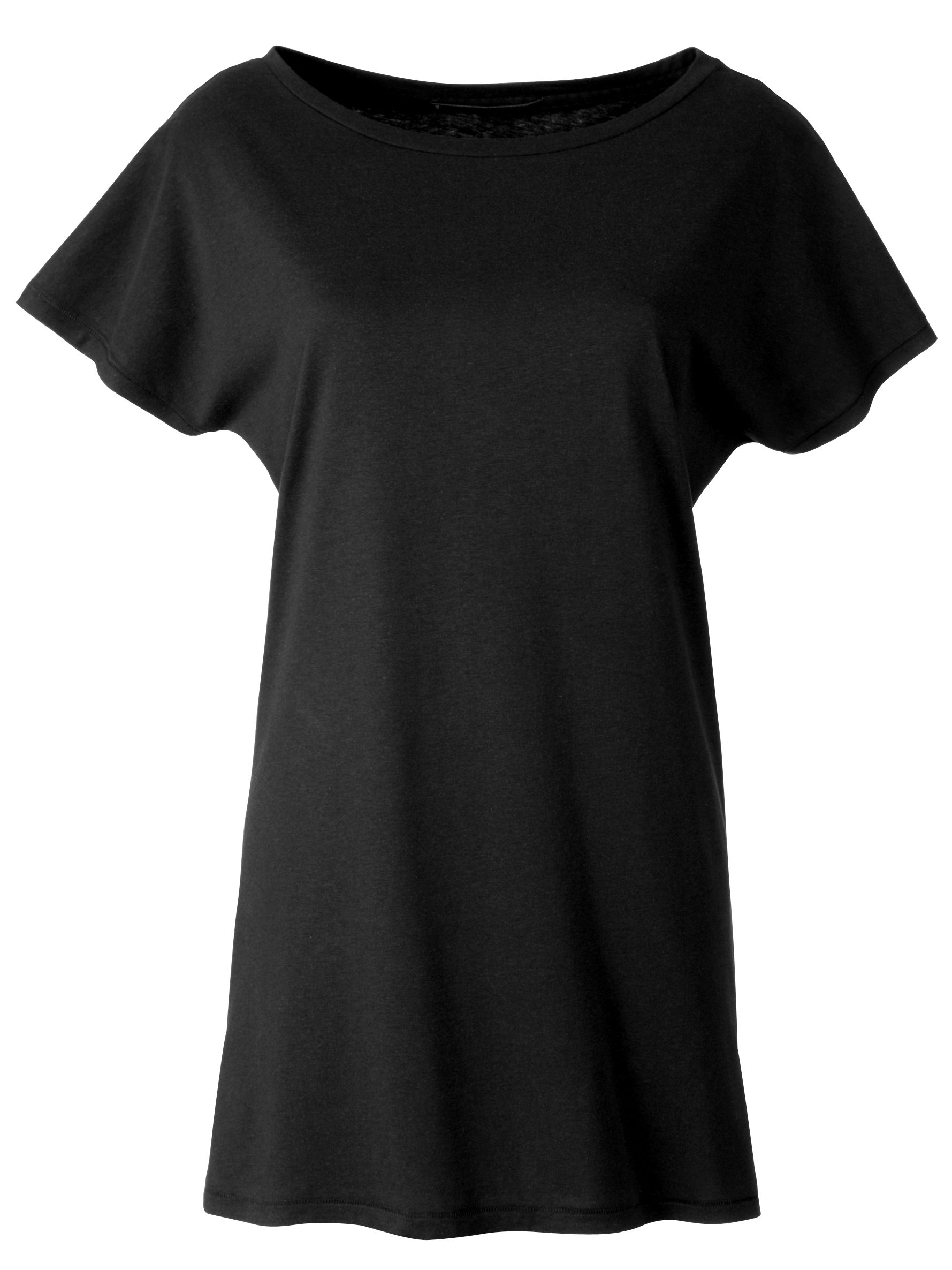 Basic Deluxe Boat Neck Long T Shirt Black Size 8