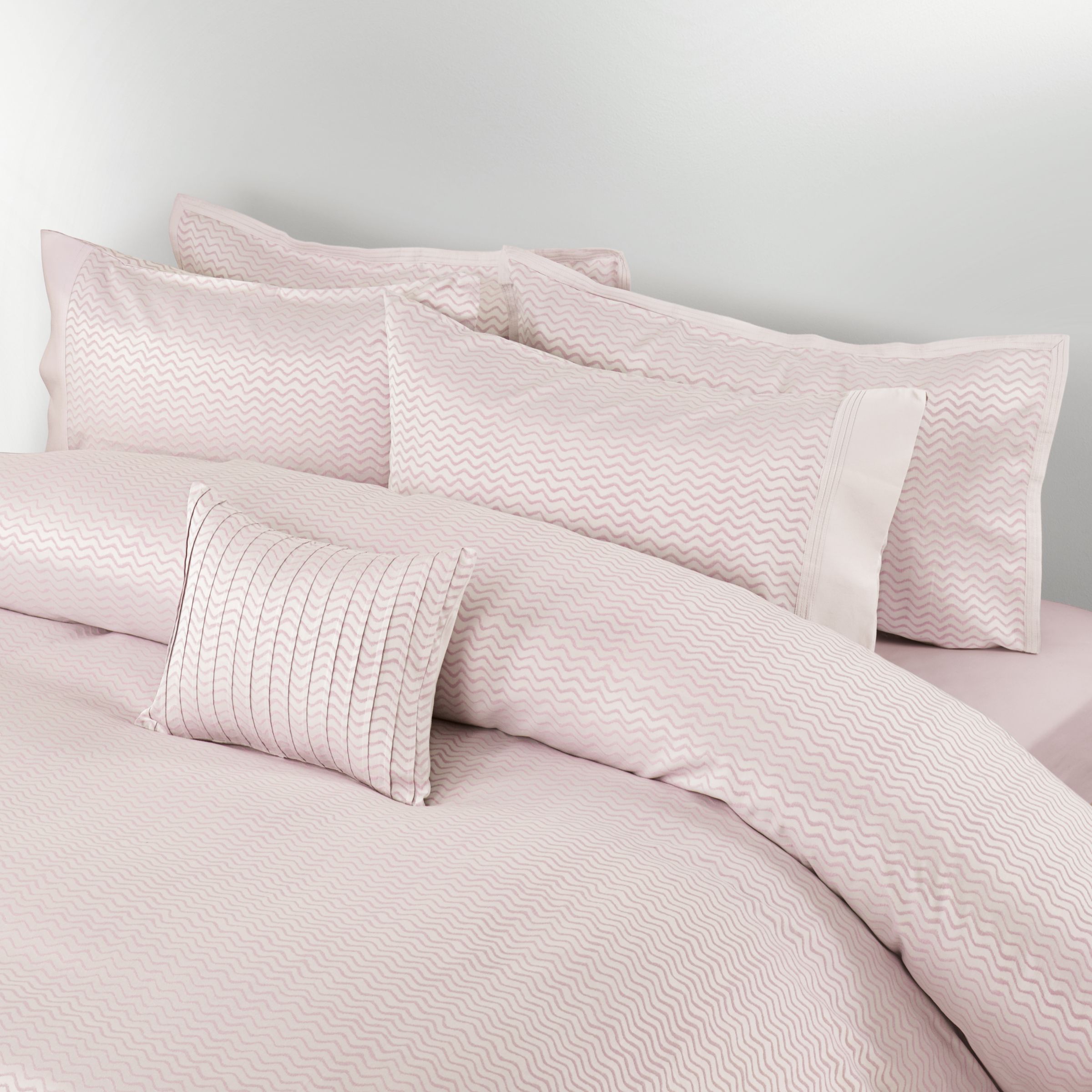 Jacquard Wave Duvet Cover, Ash Rose,