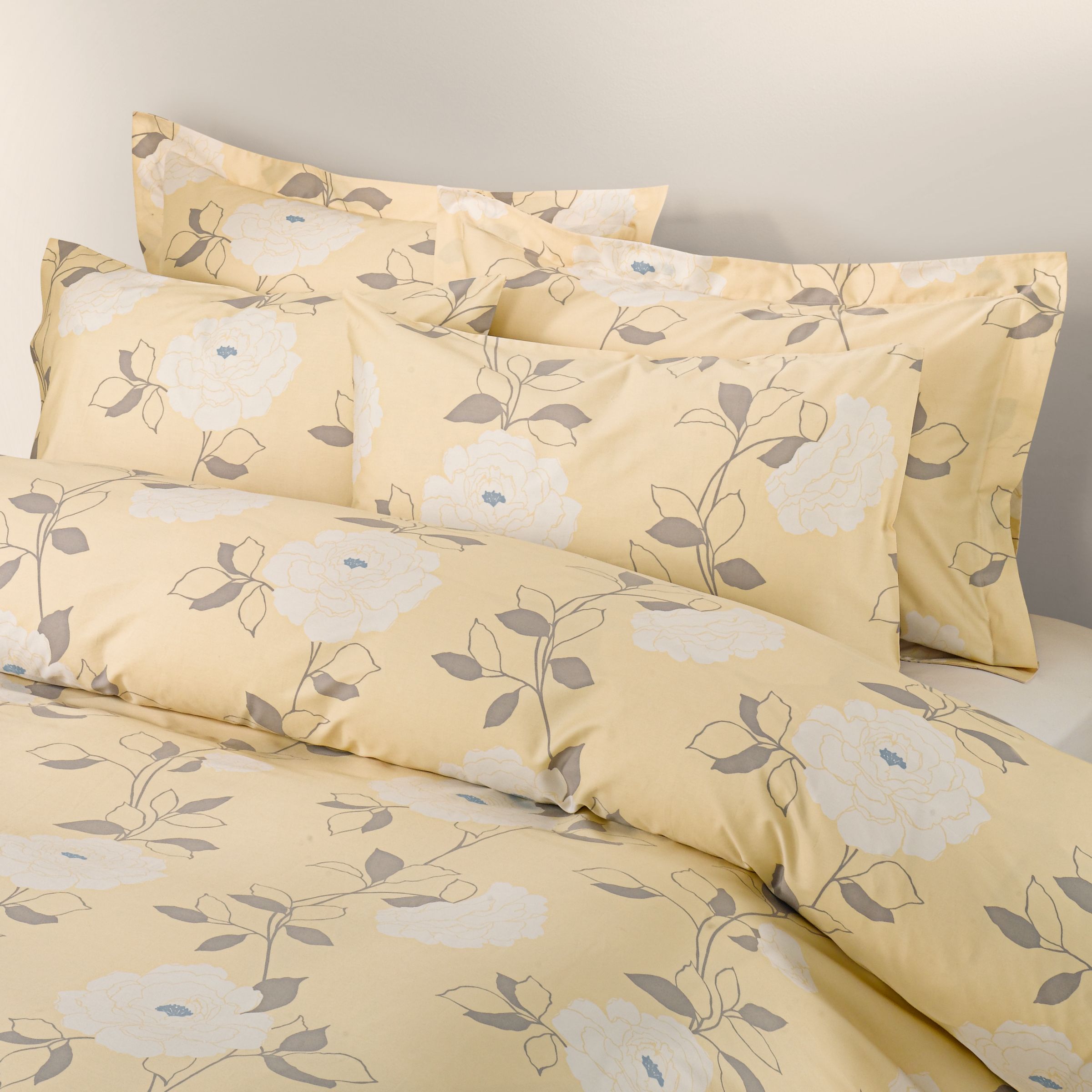 John Lewis Peony Duvet Cover, Yellow, Single